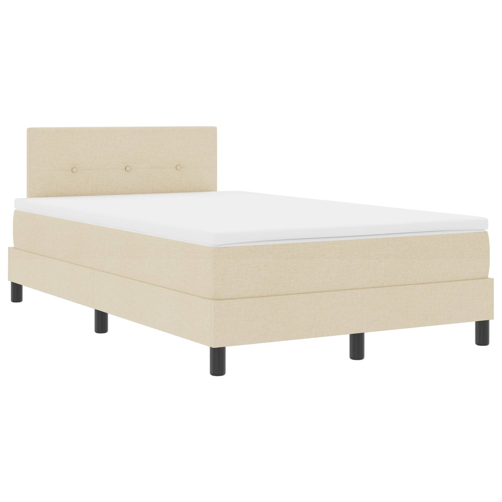 vidaXL Boxspringbett mit Matratze Beige 120x190 cm Stoff