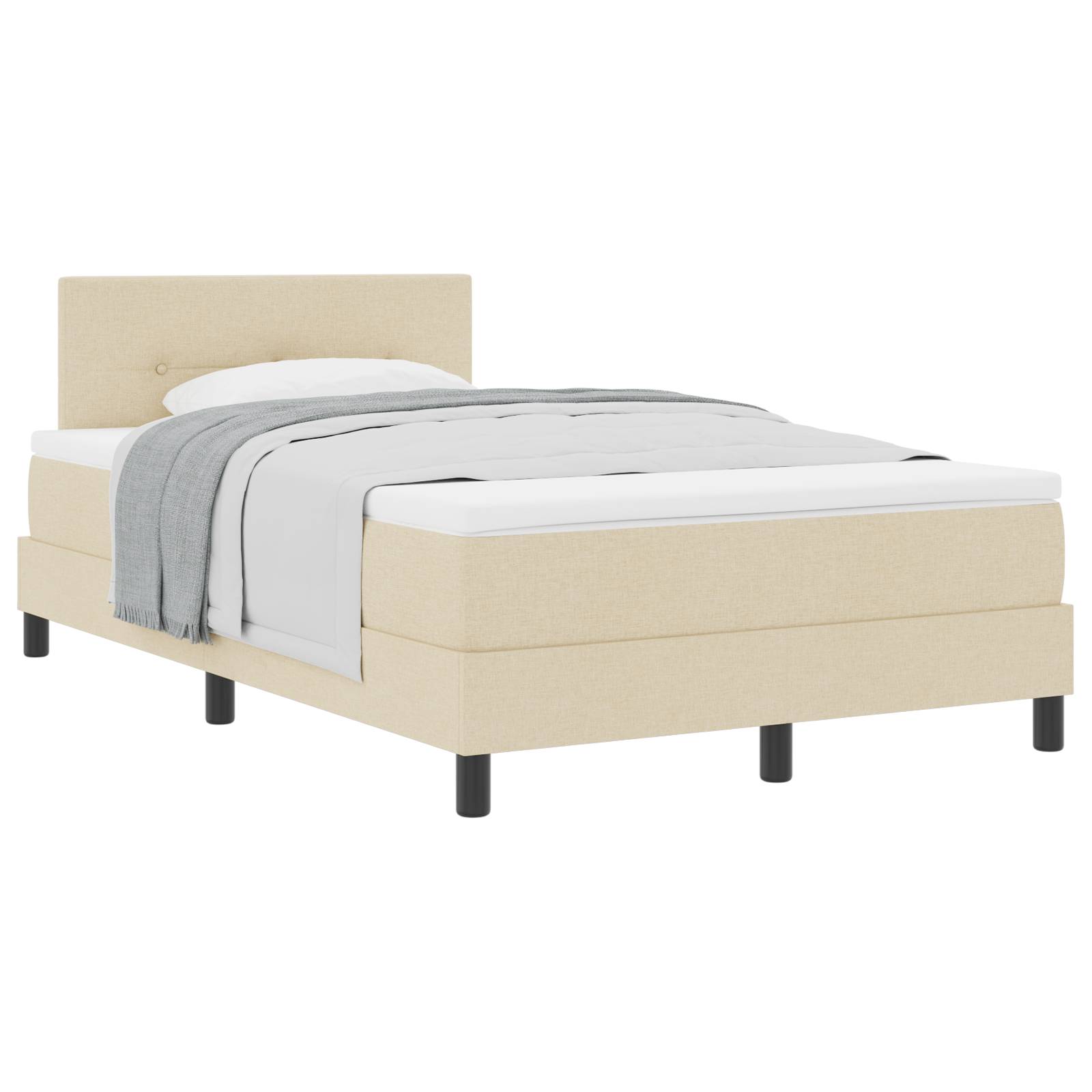vidaXL Boxspringbett mit Matratze Beige 120x190 cm Stoff