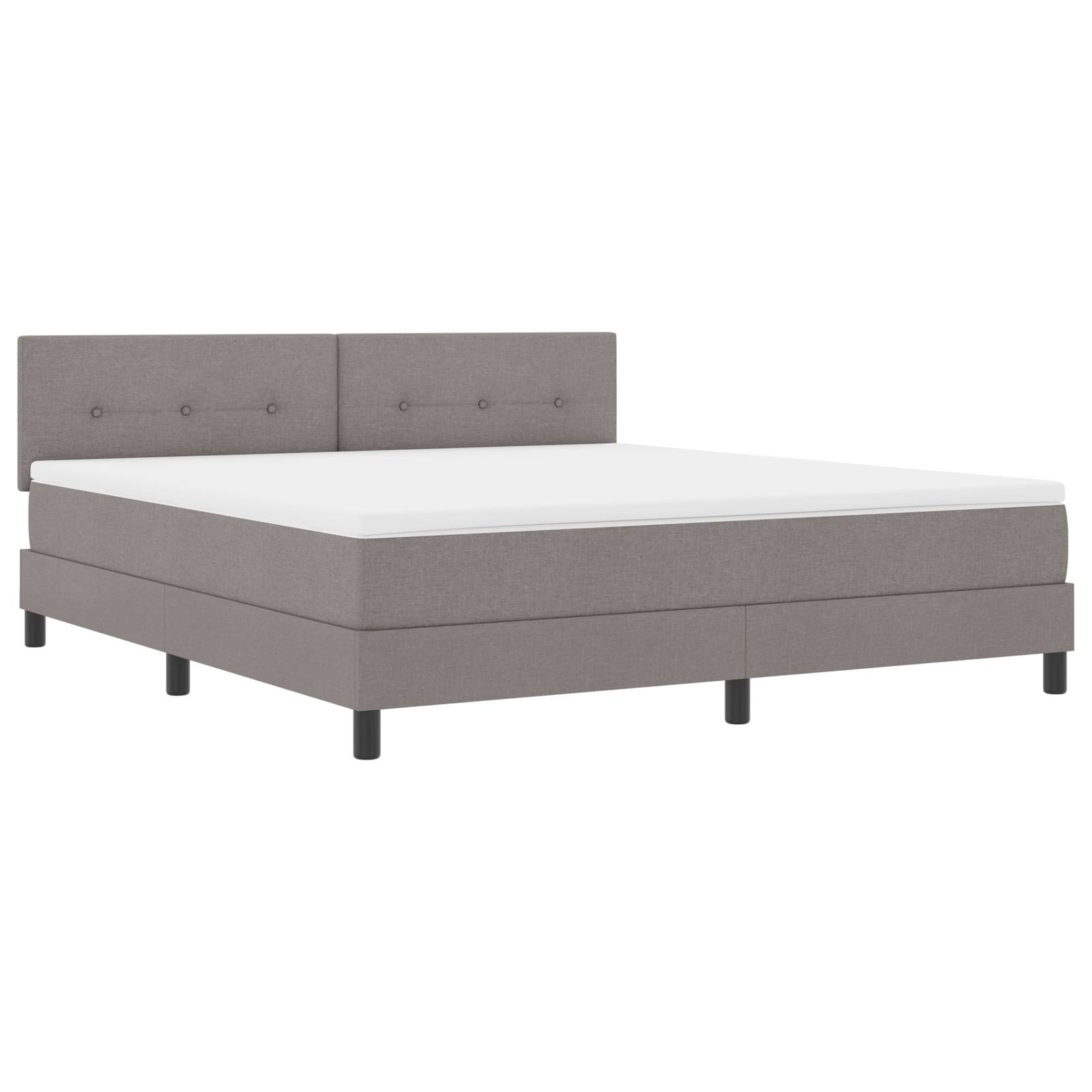 vidaXL Boxspringbett mit Matratze Taupe 180x200 cm Stoff