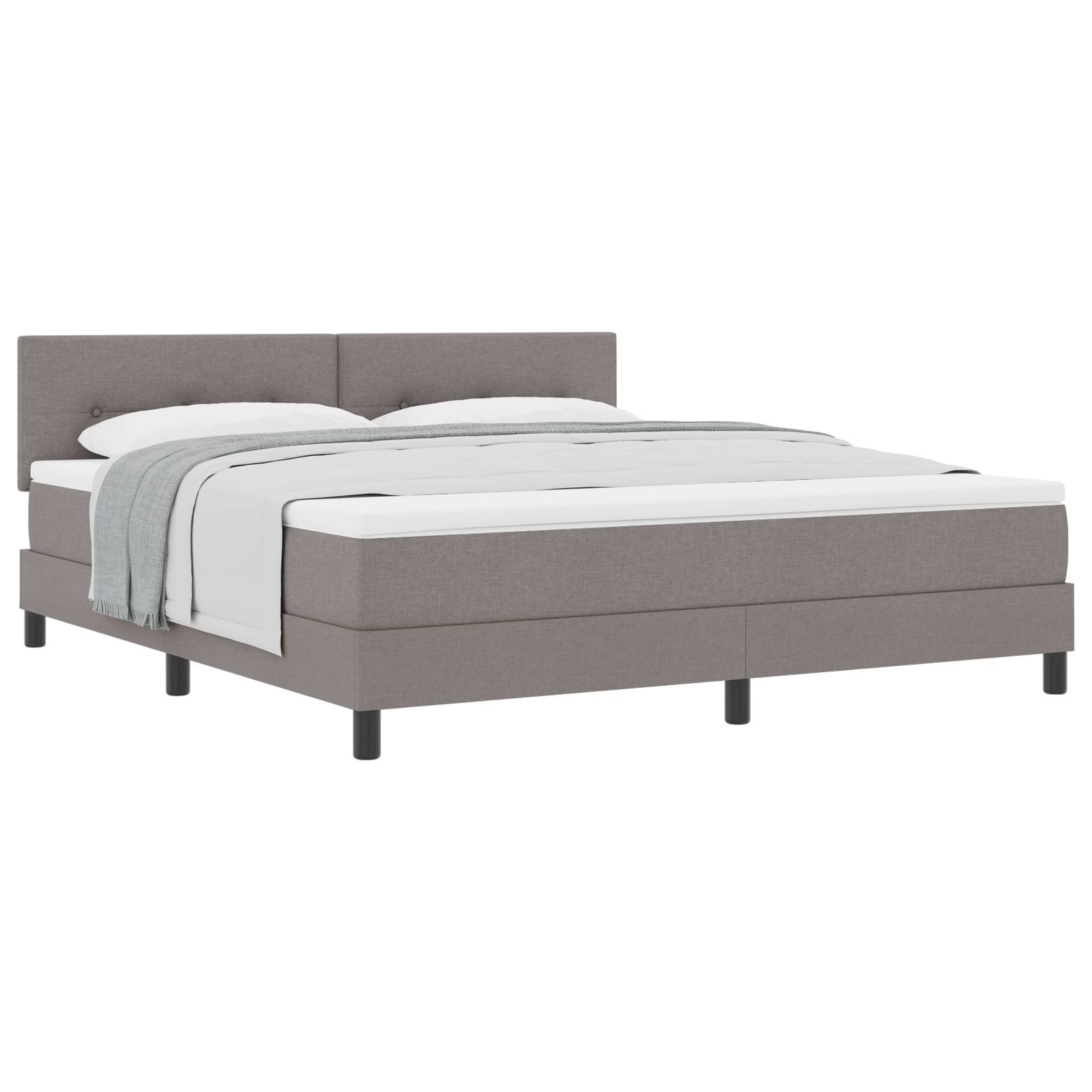 vidaXL Boxspringbett mit Matratze Taupe 180x200 cm Stoff