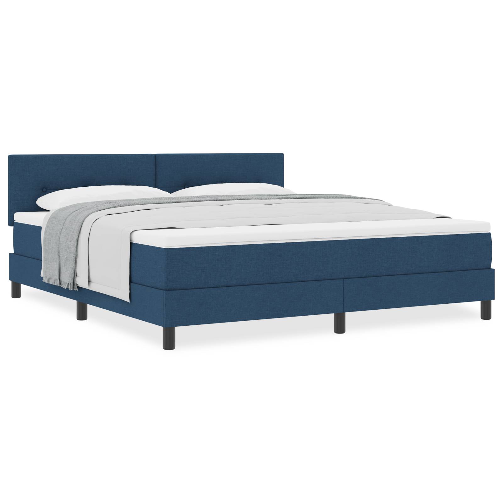 vidaXL Boxspringbett mit Matratze Blau 180x200 cm Stoff