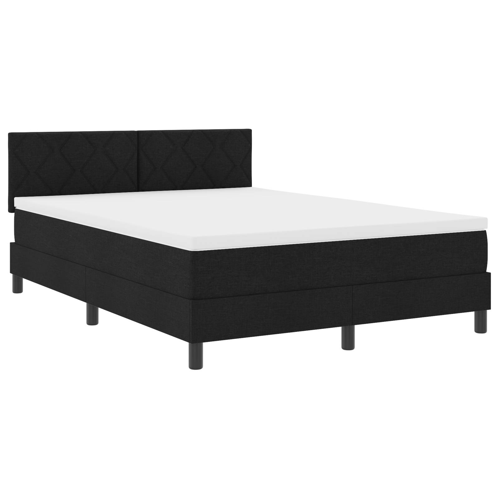 vidaXL Boxspringbett mit Matratze Schwarz 140x200 cm Stoff