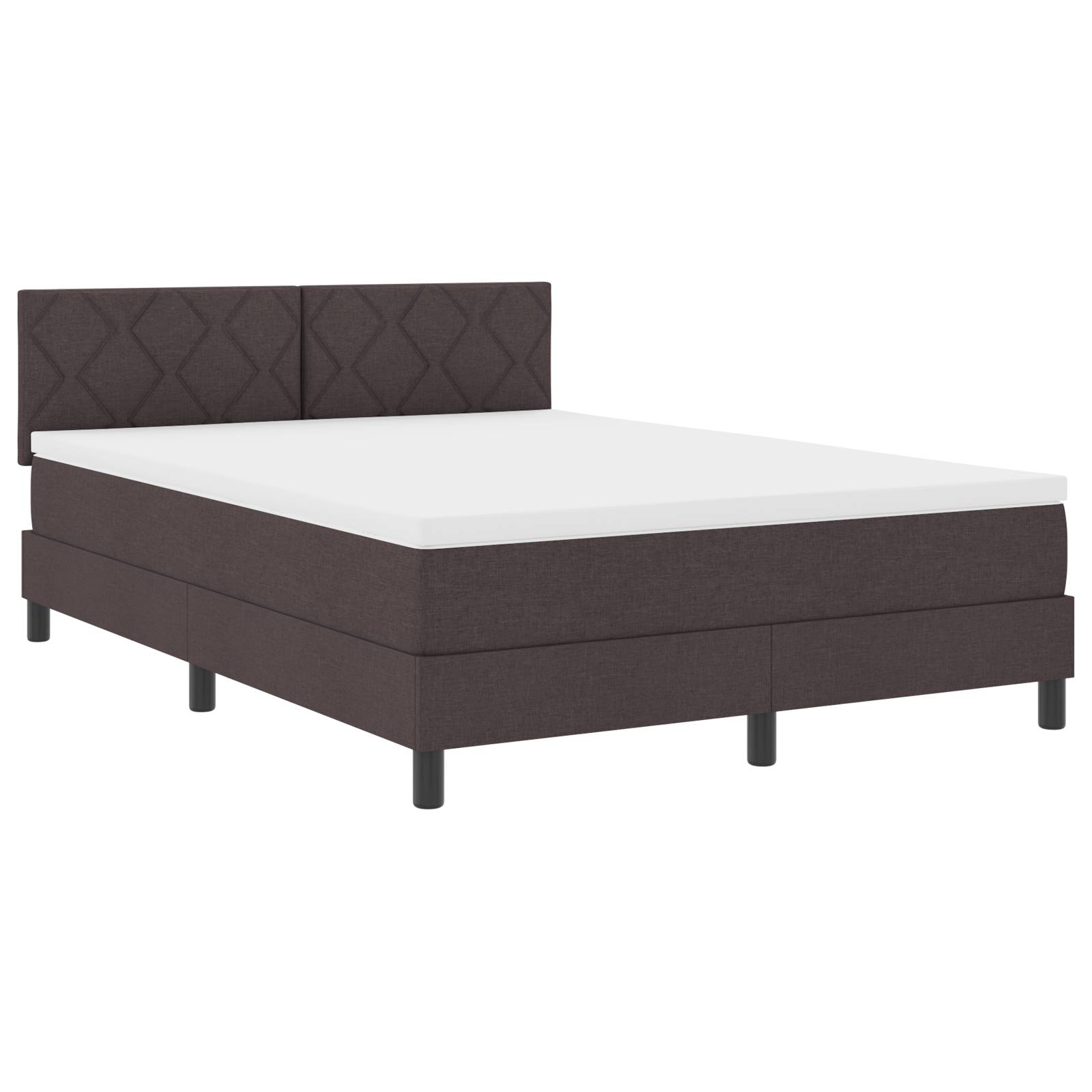 vidaXL Boxspringbett mit Matratze Dunkelbraun 160x200 cm Stoff