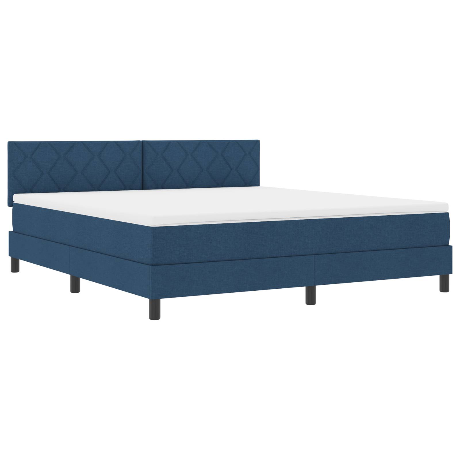 vidaXL Boxspringbett mit Matratze Blau 180x200 cm Stoff