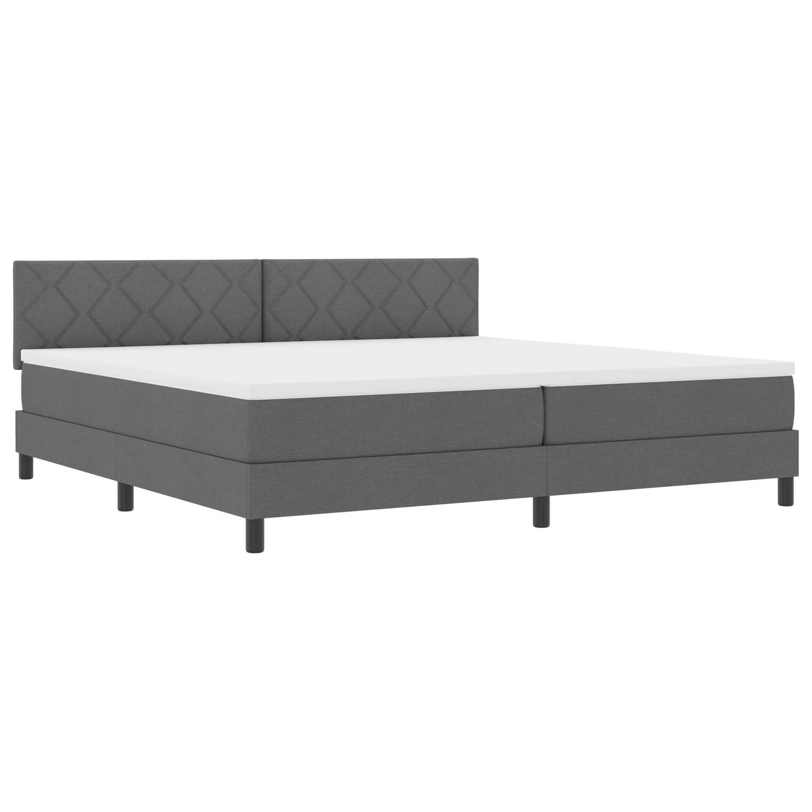 vidaXL LED Boxspringbett mit Matratze Dunkelgrau 200x200 cm Stoff