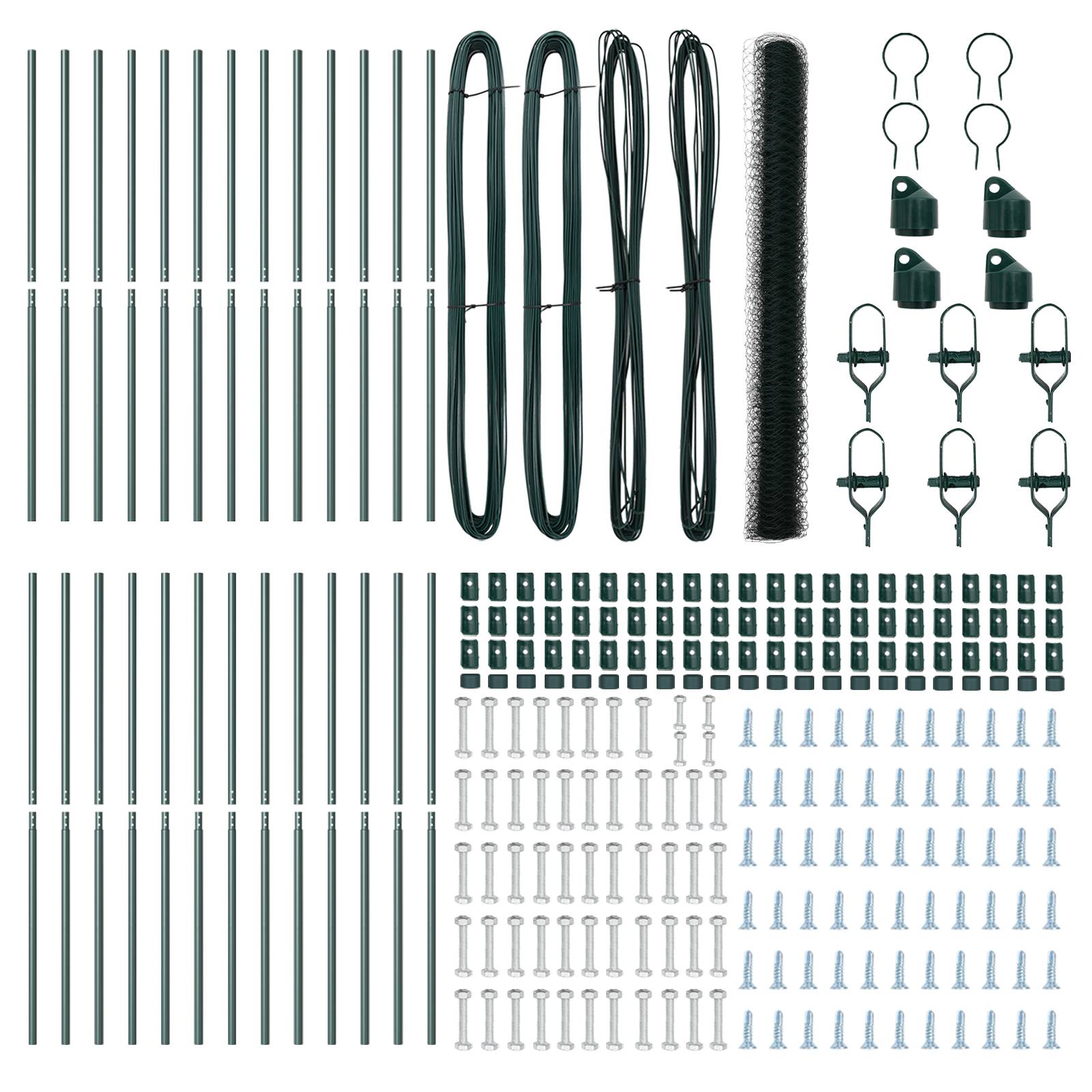 vidaXL Hexagon Zaun Grün 1,5x50 m Stahl