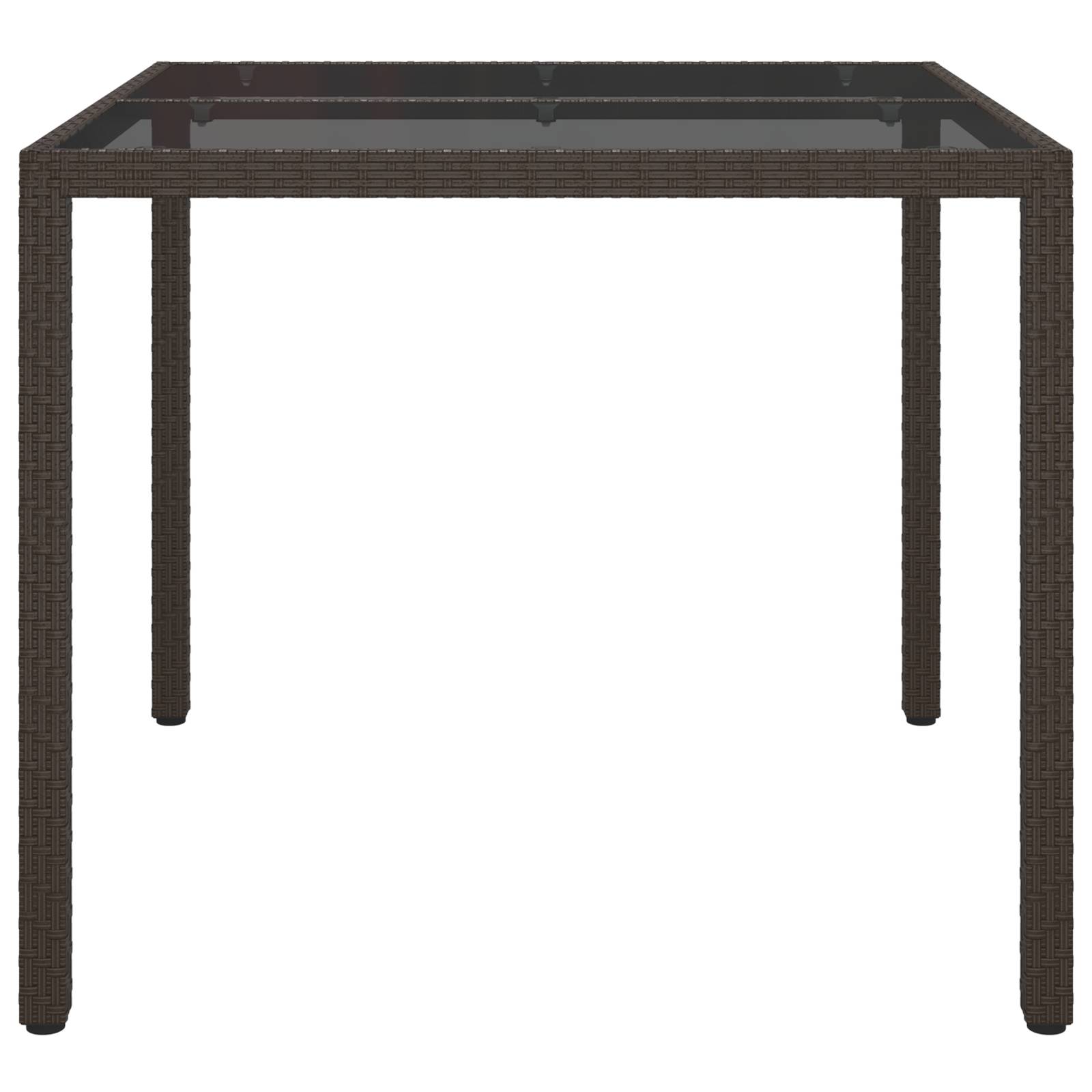 vidaXL Gartentisch Braun 90x90x75 cm Poly-Rattan