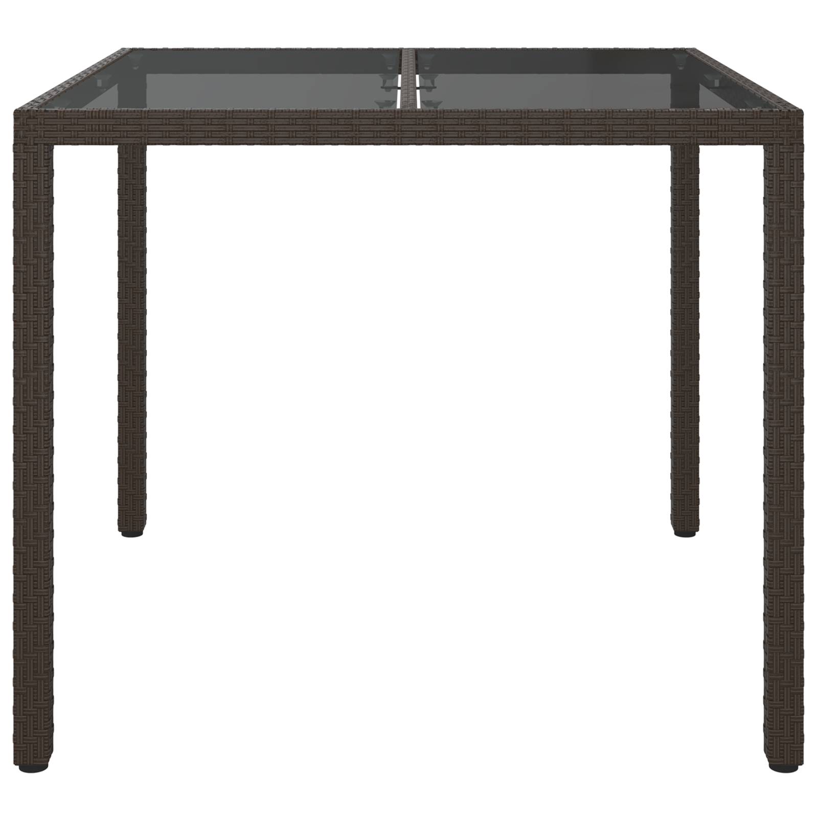 vidaXL Gartentisch Braun 90x90x75 cm Poly-Rattan