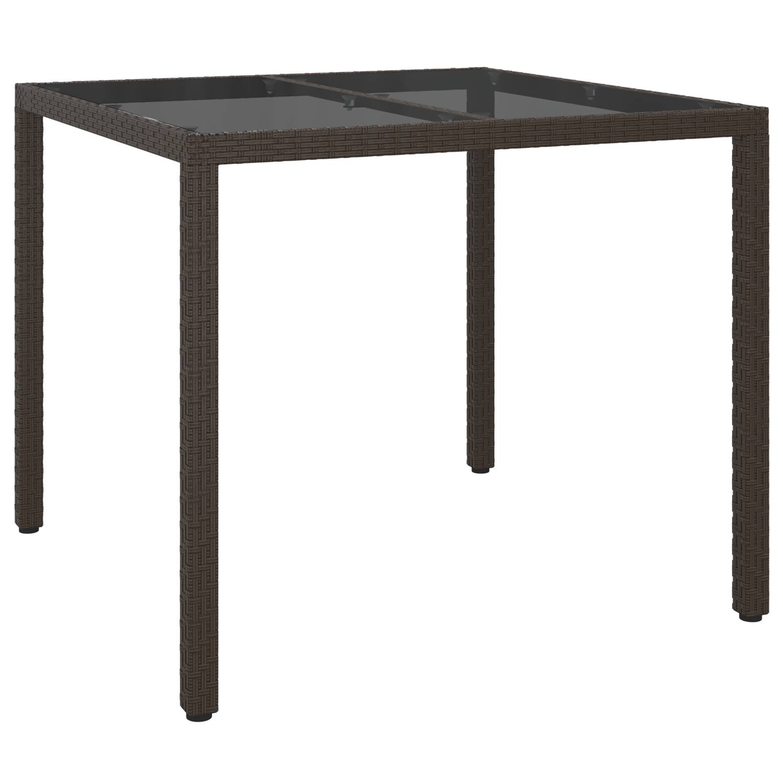 vidaXL Gartentisch Braun 90x90x75 cm Poly-Rattan