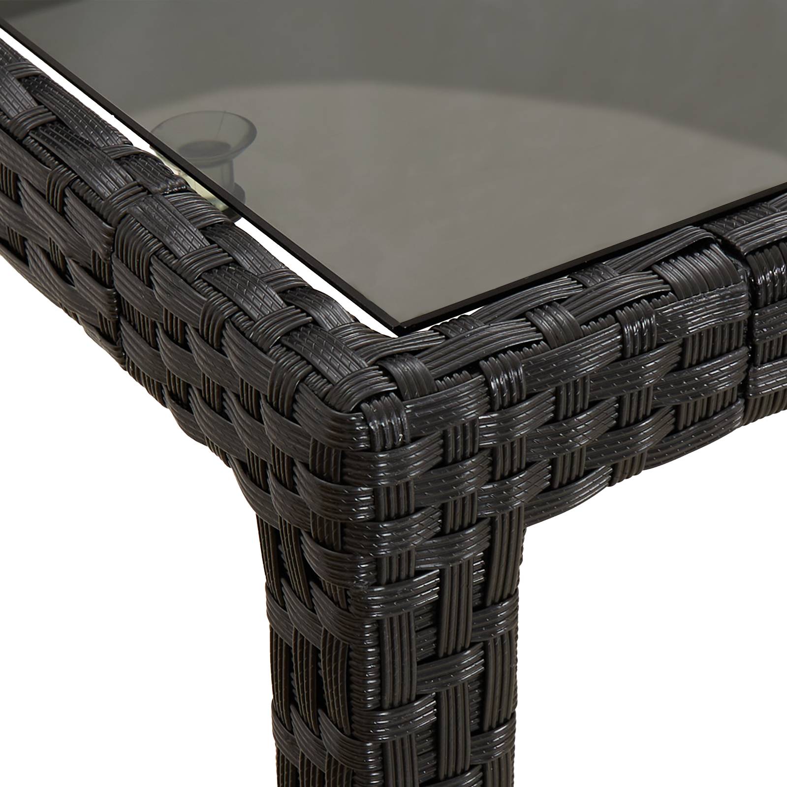 vidaXL Gartentisch Schwarz 150x90x75 cm Poly-Rattan