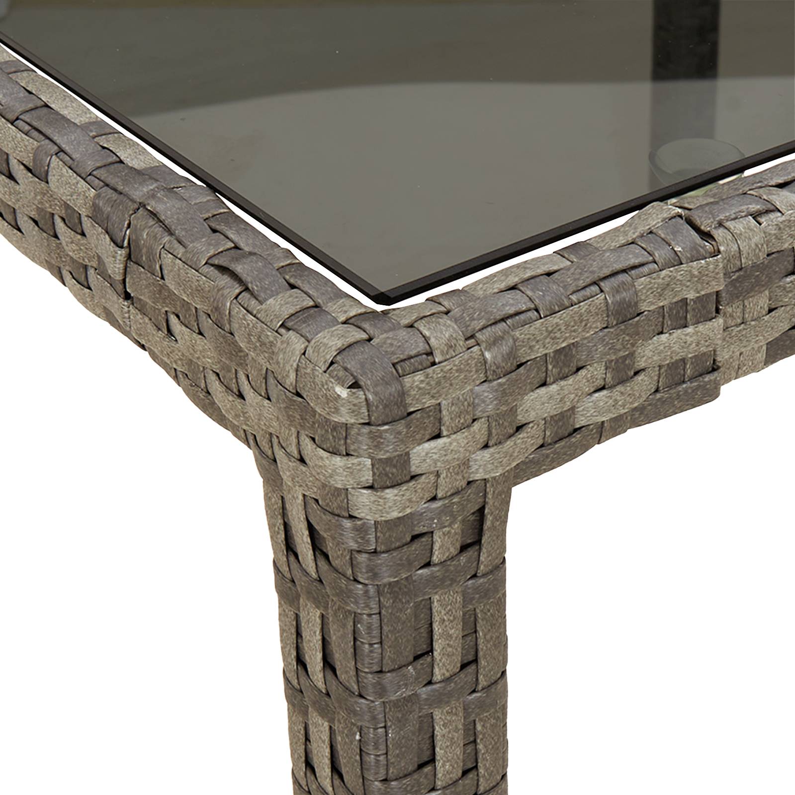 vidaXL Gartentisch Grau 90x90x75 cm Poly-Rattan