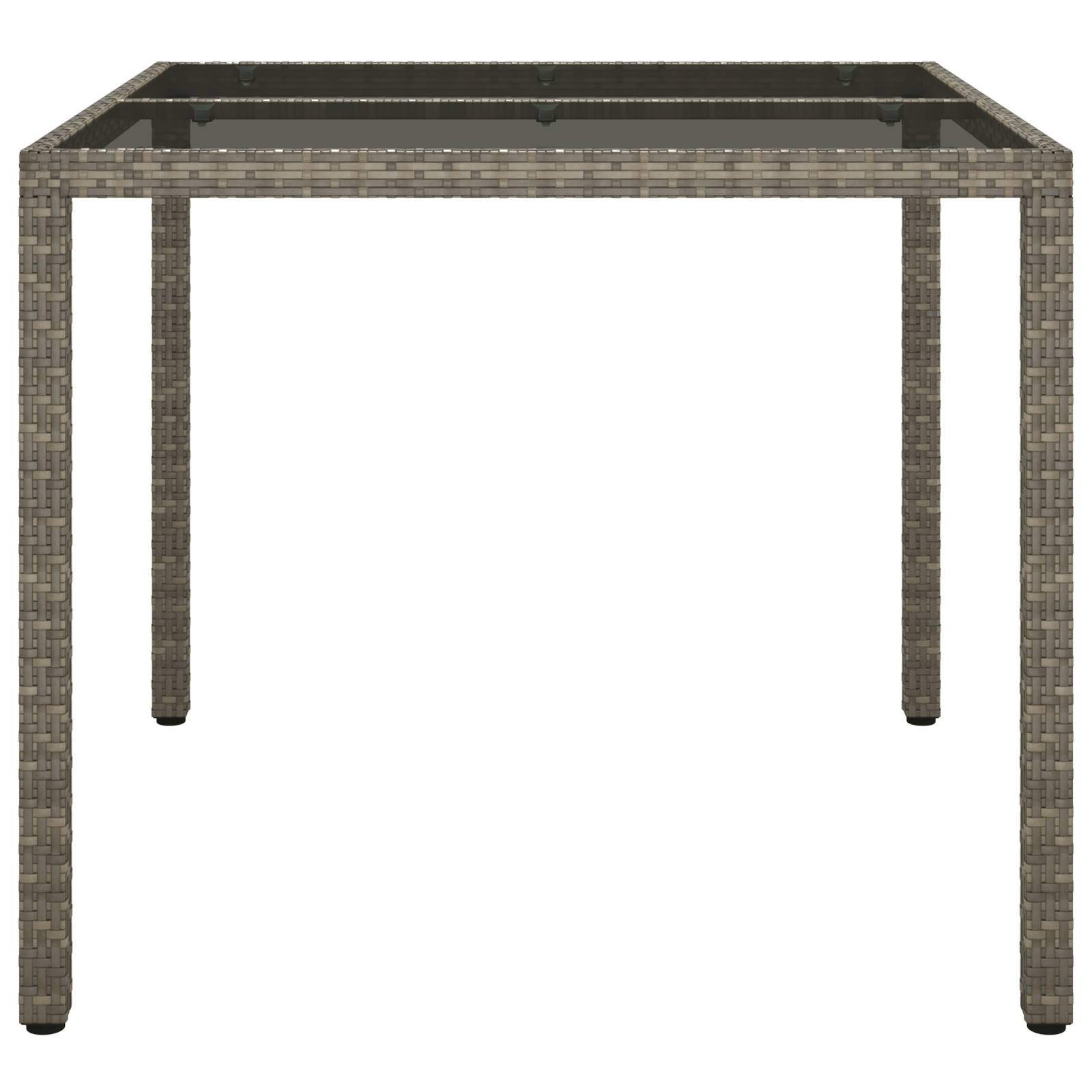 vidaXL Gartentisch Grau 90x90x75 cm Poly-Rattan