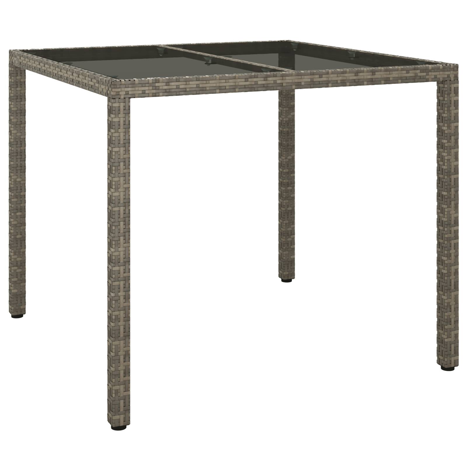 vidaXL Gartentisch Grau 90x90x75 cm Poly-Rattan