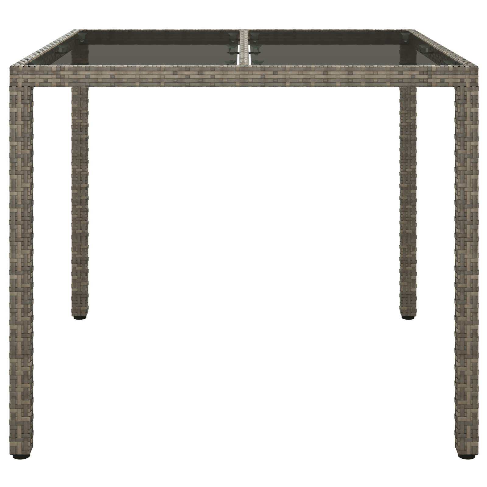 vidaXL Gartentisch Grau 90x90x75 cm Poly-Rattan