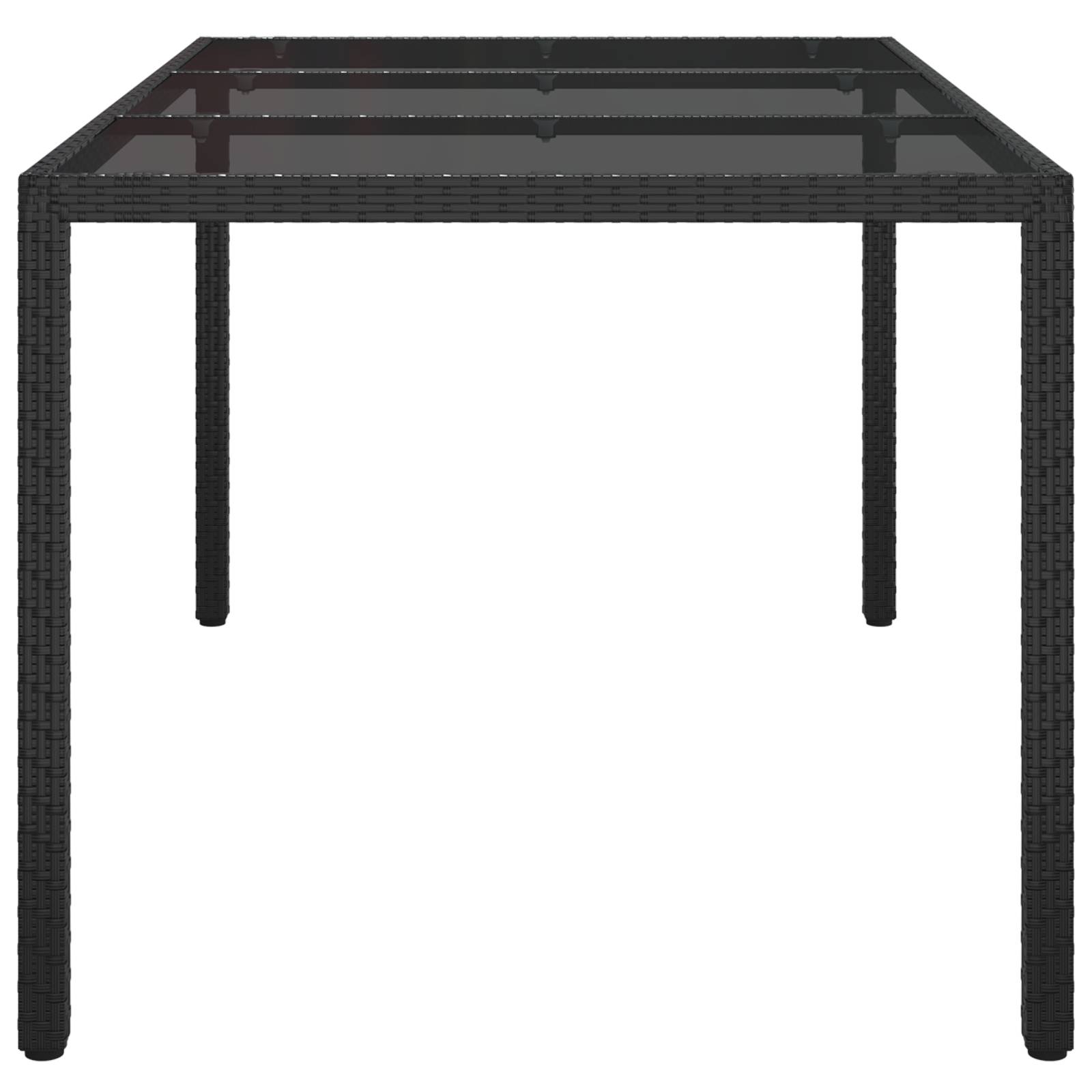 vidaXL Gartentisch Schwarz 150x90x75 cm Poly-Rattan