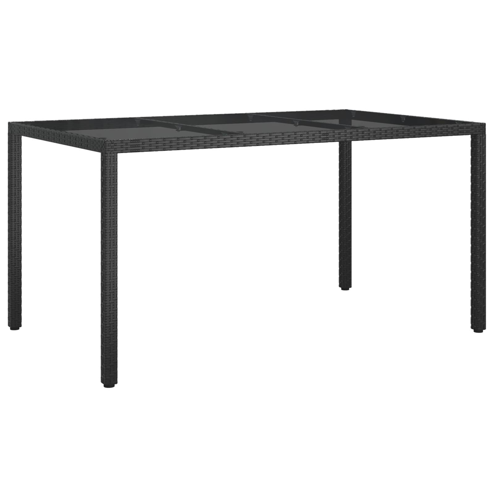 vidaXL Gartentisch Schwarz 150x90x75 cm Poly-Rattan