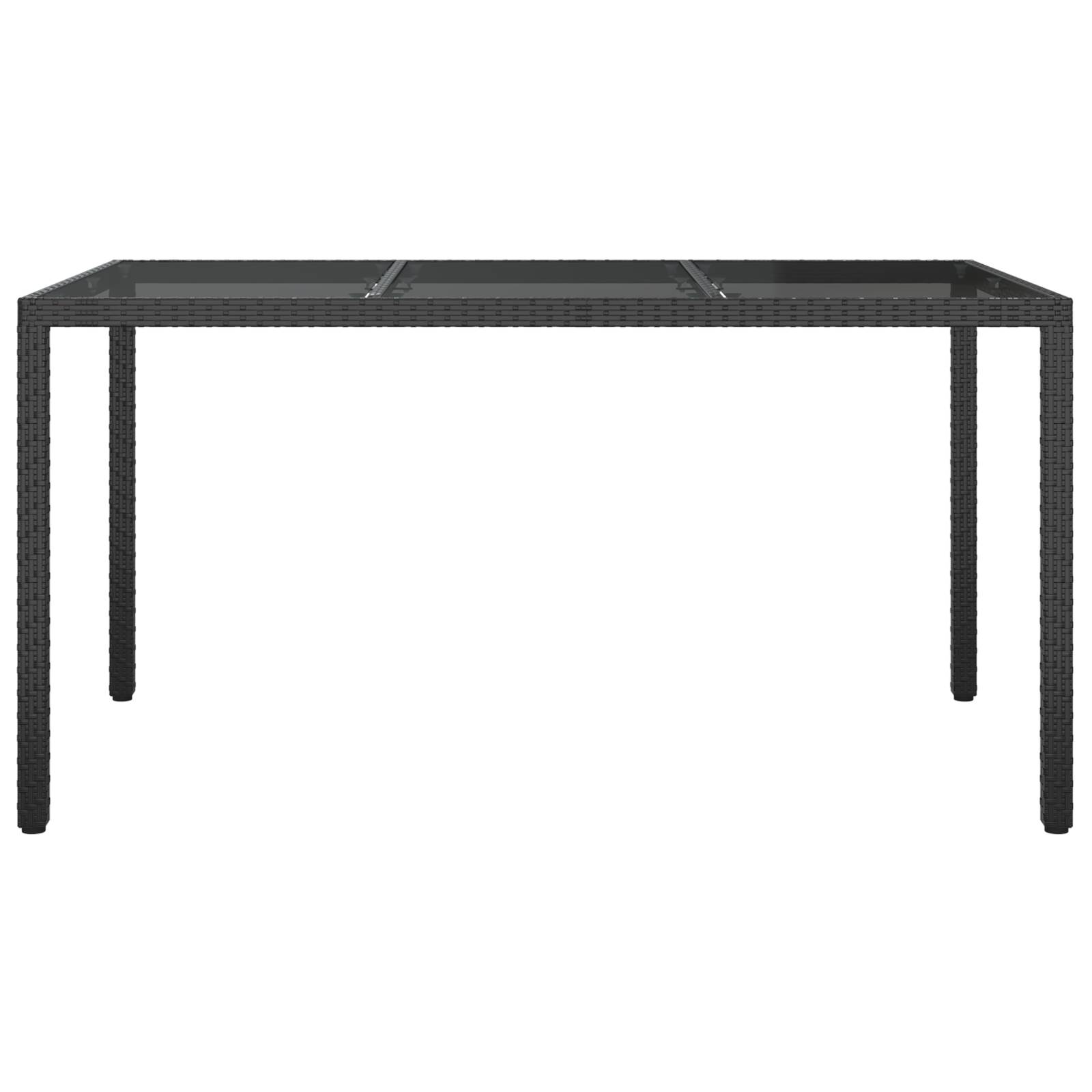 vidaXL Gartentisch Schwarz 150x90x75 cm Poly-Rattan