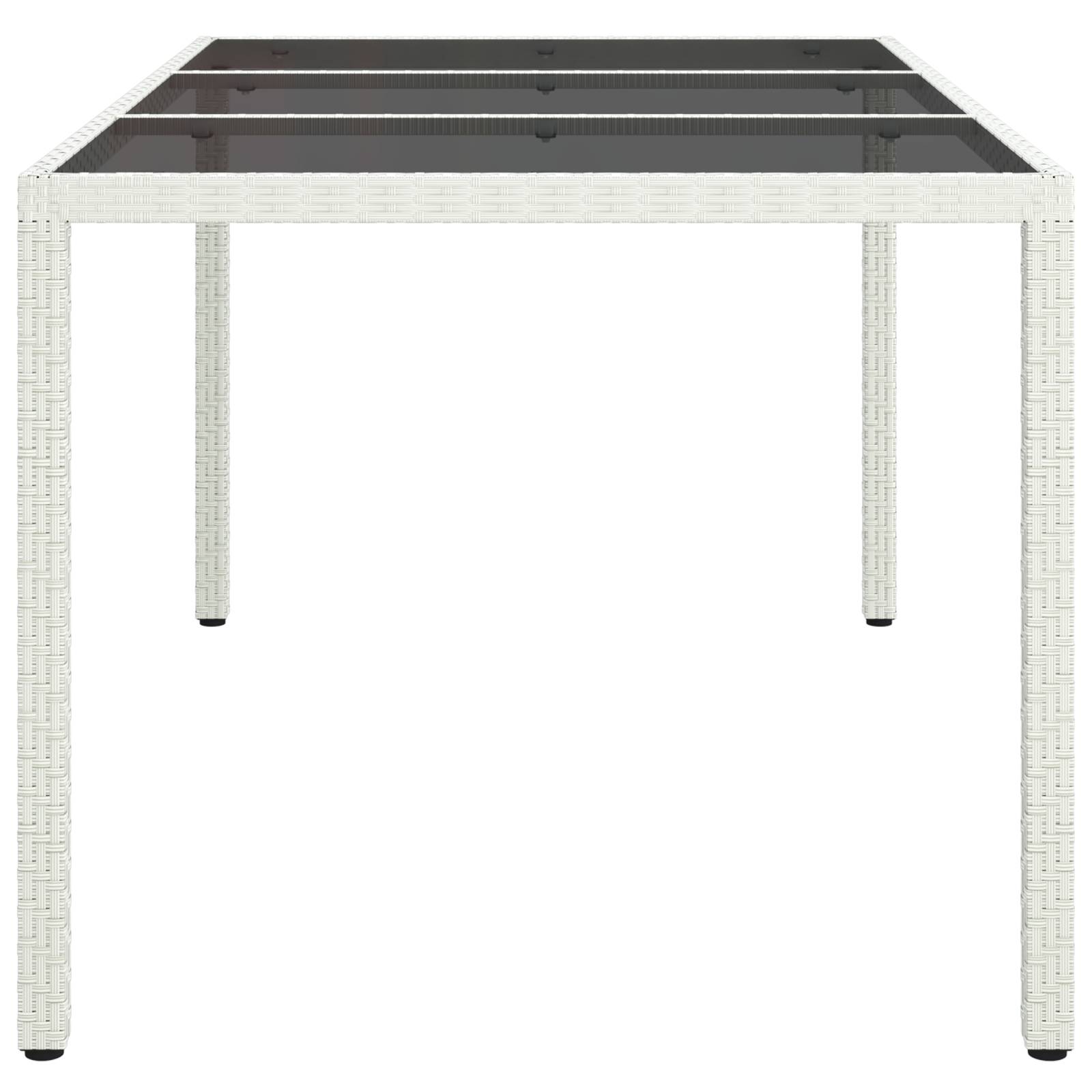 vidaXL Gartentisch Weiß 150x90x75 cm Poly-Rattan