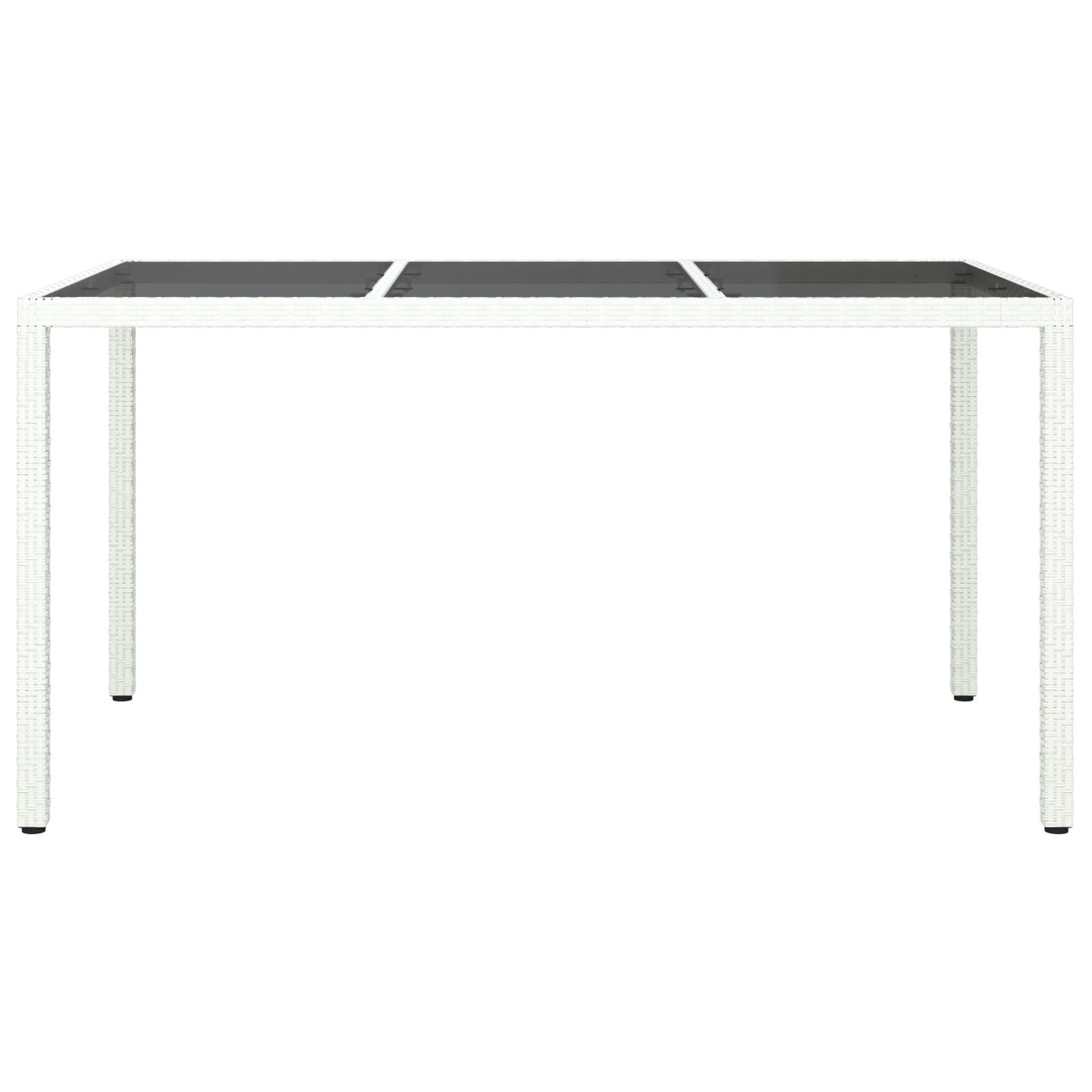 vidaXL Gartentisch Weiß 150x90x75 cm Poly-Rattan