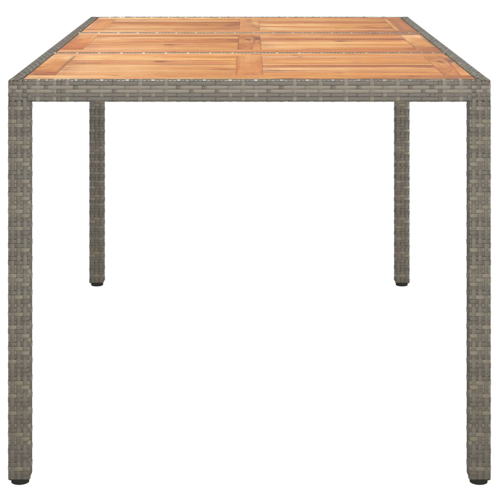 vidaXL Gartentisch Grau 150x90x75 cm Poly-Rattan