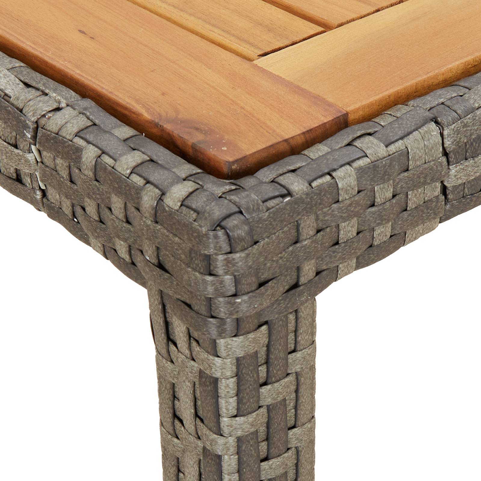 vidaXL Gartentisch Grau 150x90x75 cm Poly-Rattan