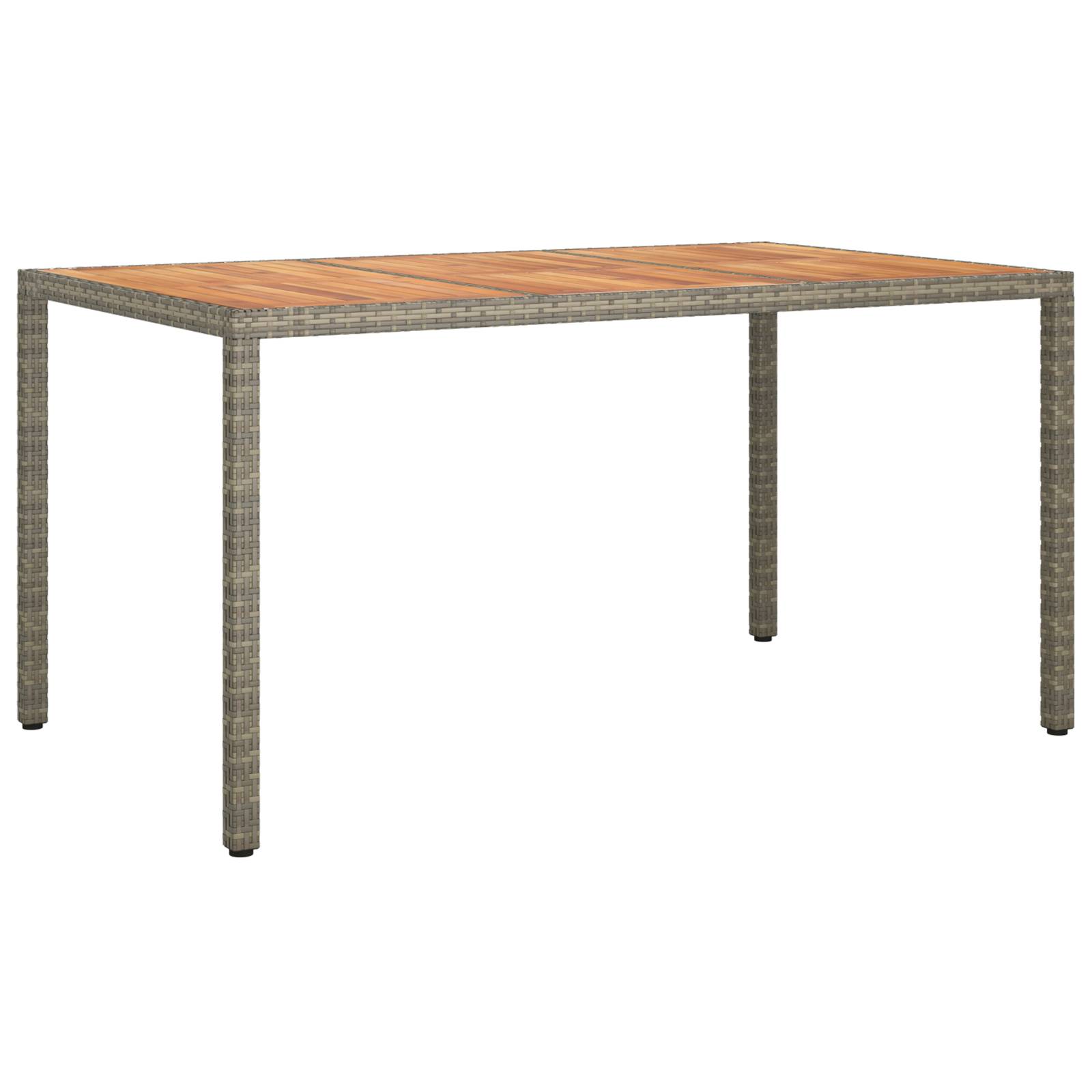 vidaXL Gartentisch Grau 150x90x75 cm Poly-Rattan