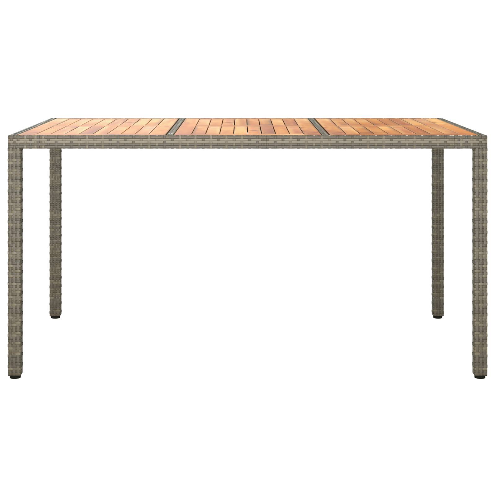 vidaXL Gartentisch Grau 150x90x75 cm Poly-Rattan