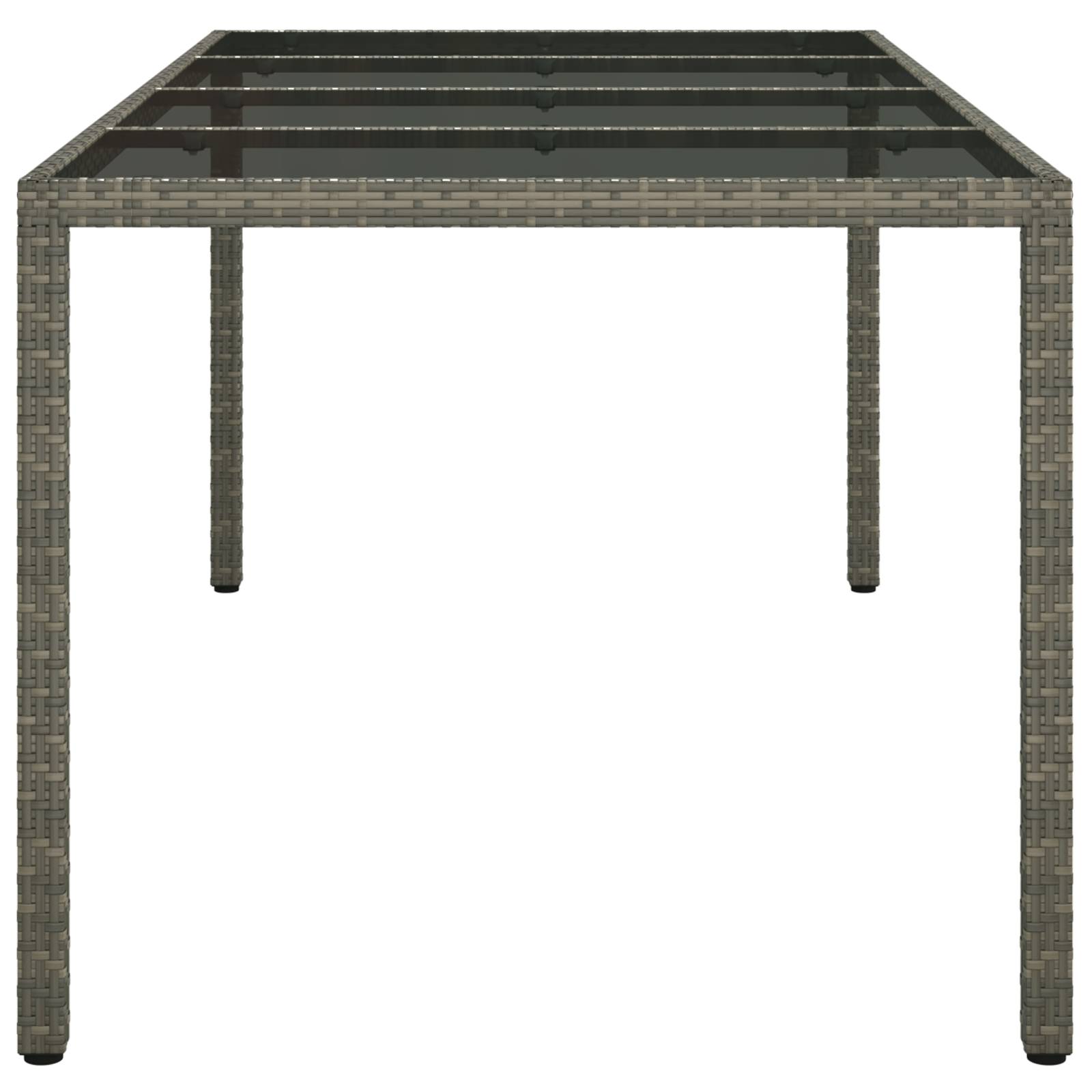 vidaXL Gartentisch Grau 190x90x75 cm Poly-Rattan