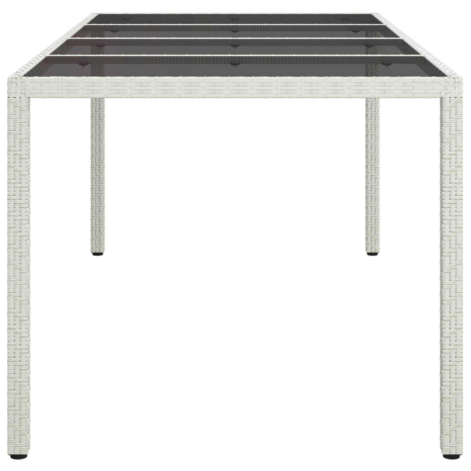 vidaXL Gartentisch Weiß 190x90x75 cm Poly-Rattan