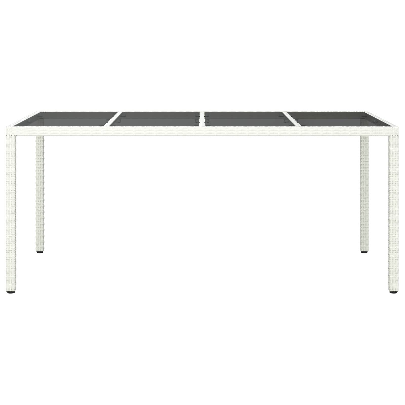 vidaXL Gartentisch Weiß 190x90x75 cm Poly-Rattan