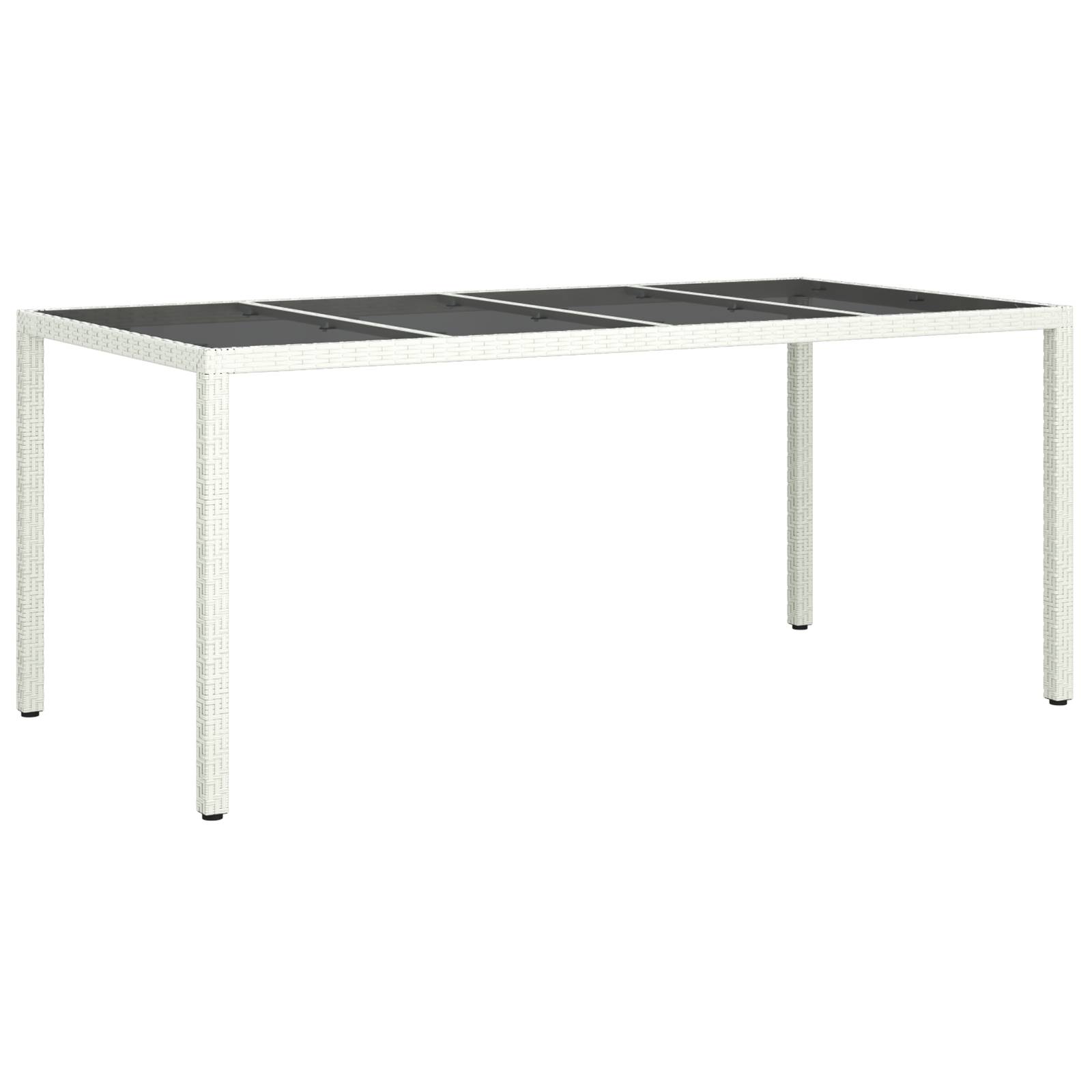 vidaXL Gartentisch Weiß 190x90x75 cm Poly-Rattan