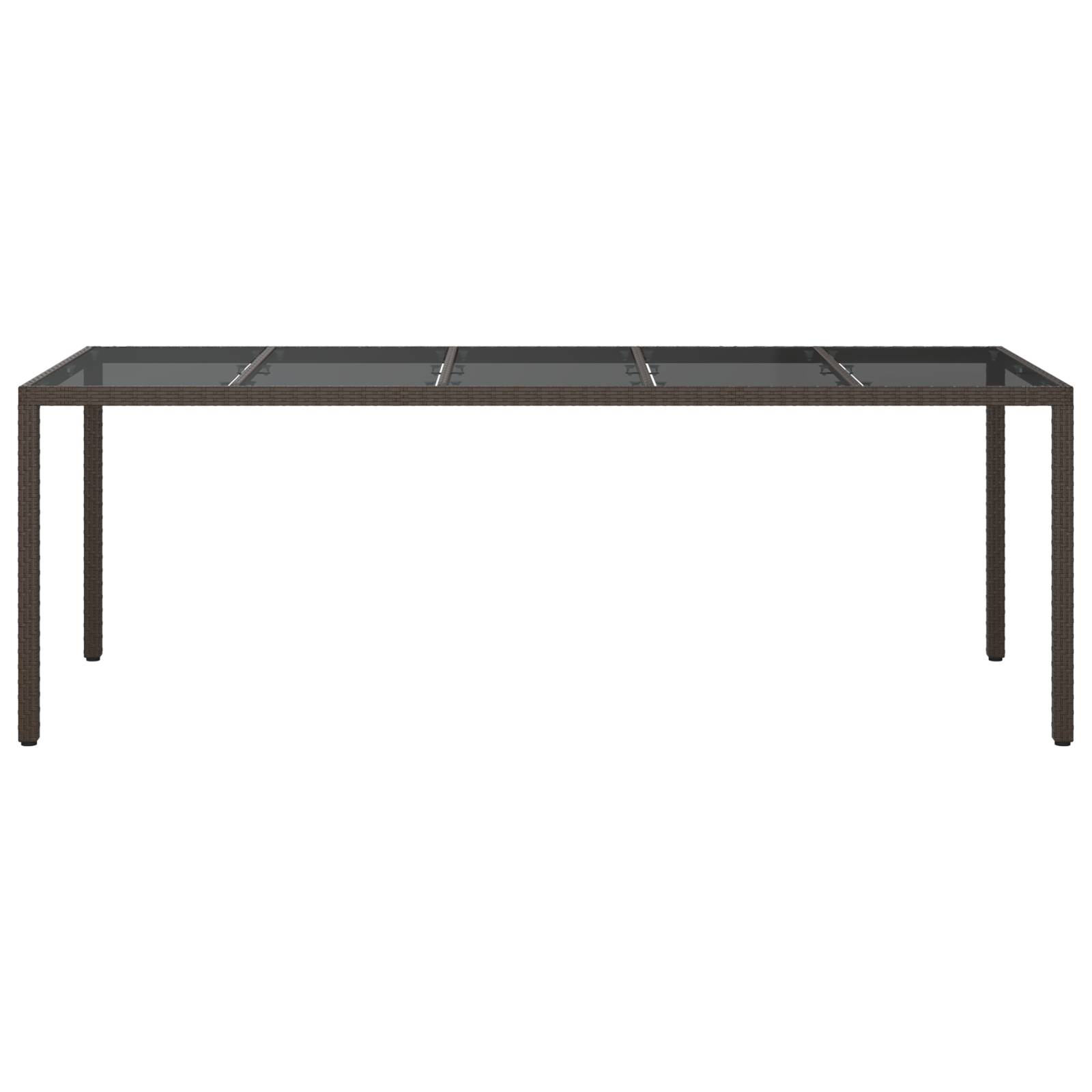vidaXL Gartentisch Braun 250x100x75 cm Poly-Rattan