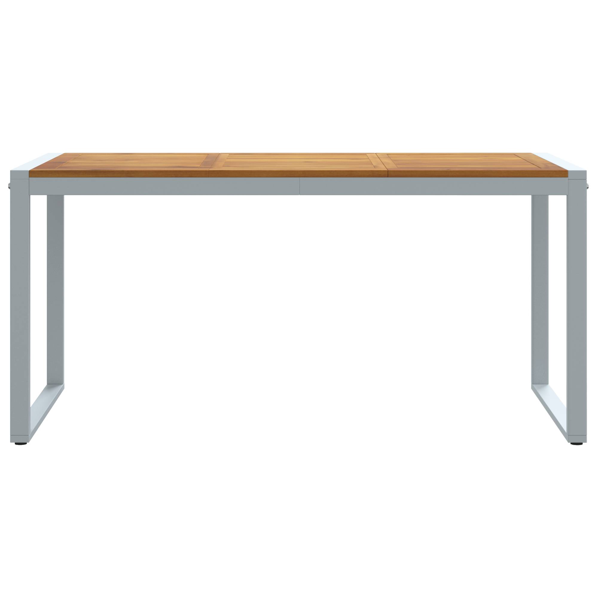 vidaXL Outdoor-Esstisch Grau 160x80x75 cm Stahl & Massivholz Akazie