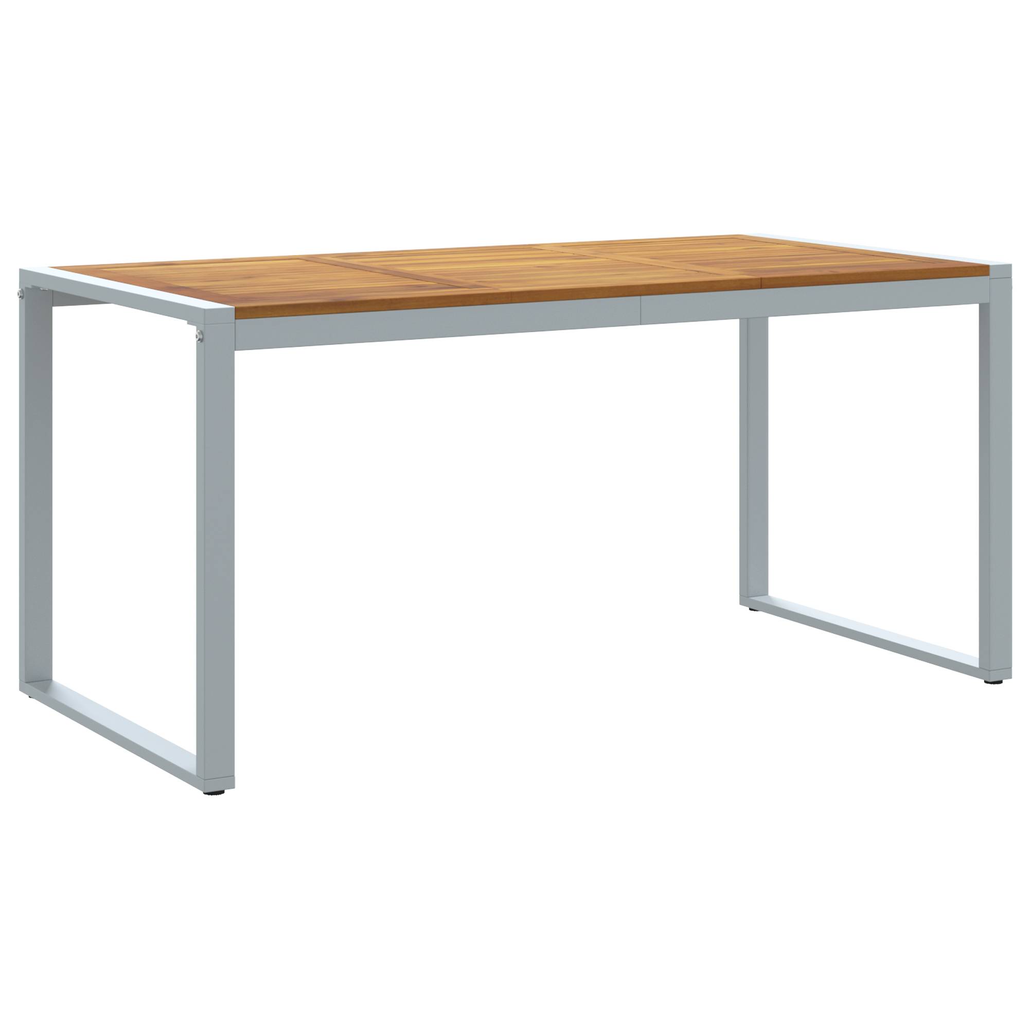 vidaXL Outdoor-Esstisch Grau 160x80x75 cm Stahl & Massivholz Akazie
