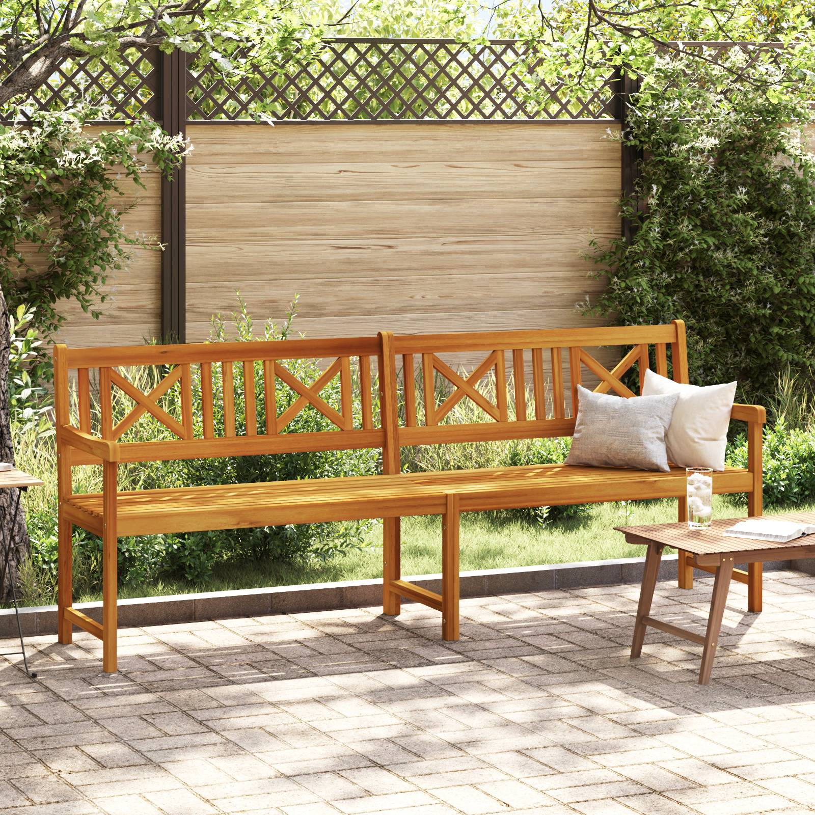 vidaXL Gartenbank 220x56x90 cm Massivholz Akazie