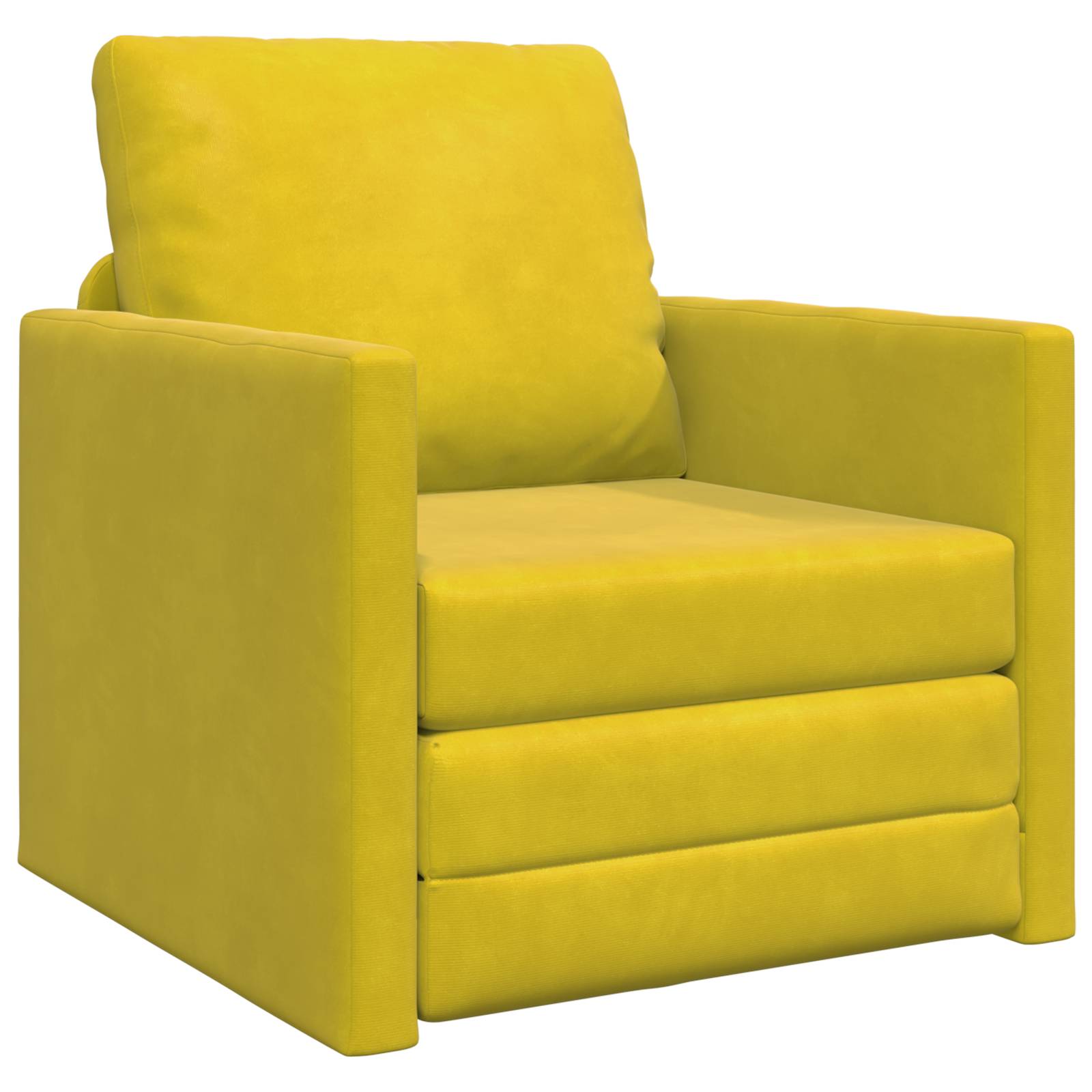 vidaXL Schlafsessel 2-in-1 Dunkelgelb 74x77x81 cm Samt