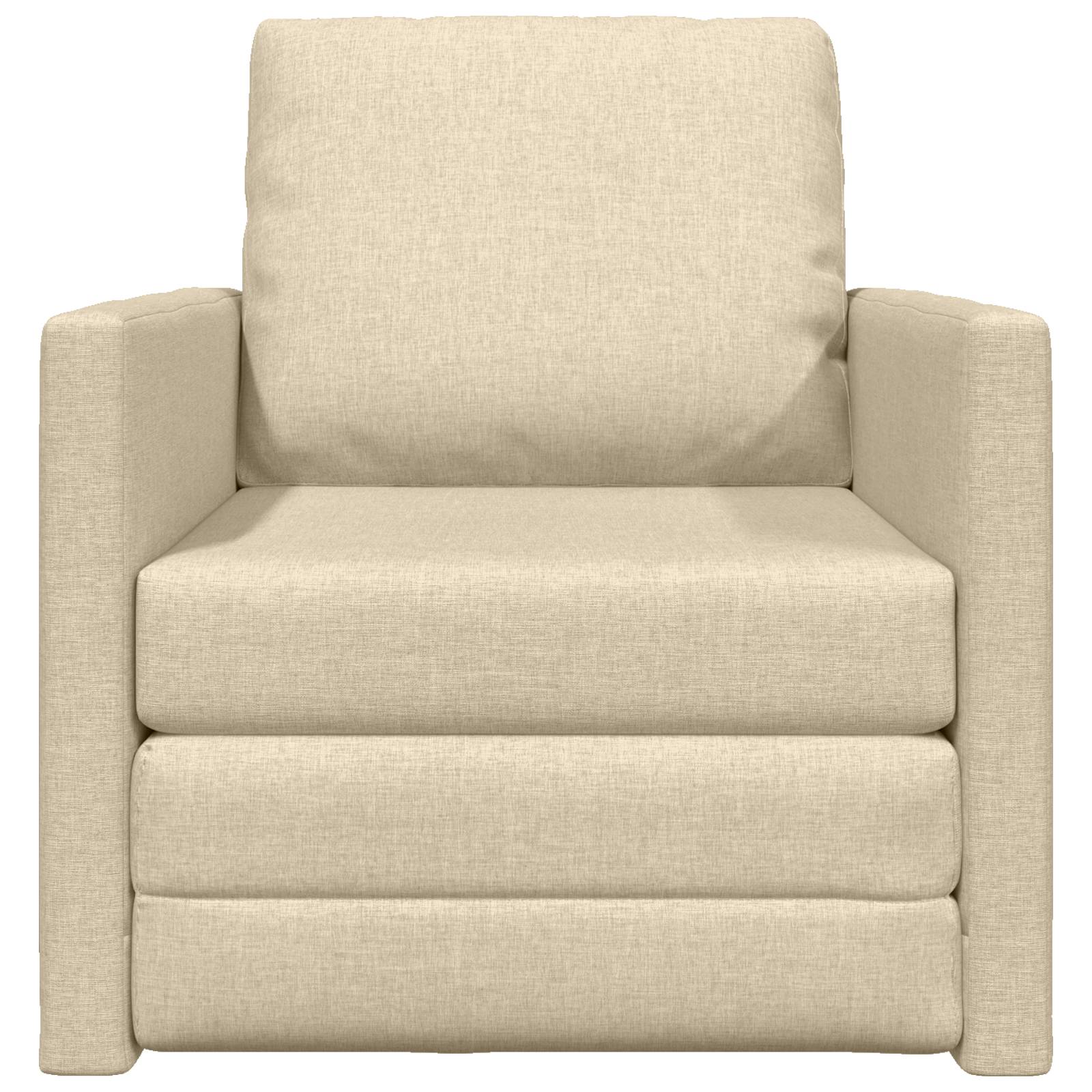 vidaXL Boden-Sofa-Bett 2-in-1 Creme 74x77x81 cm Stoff