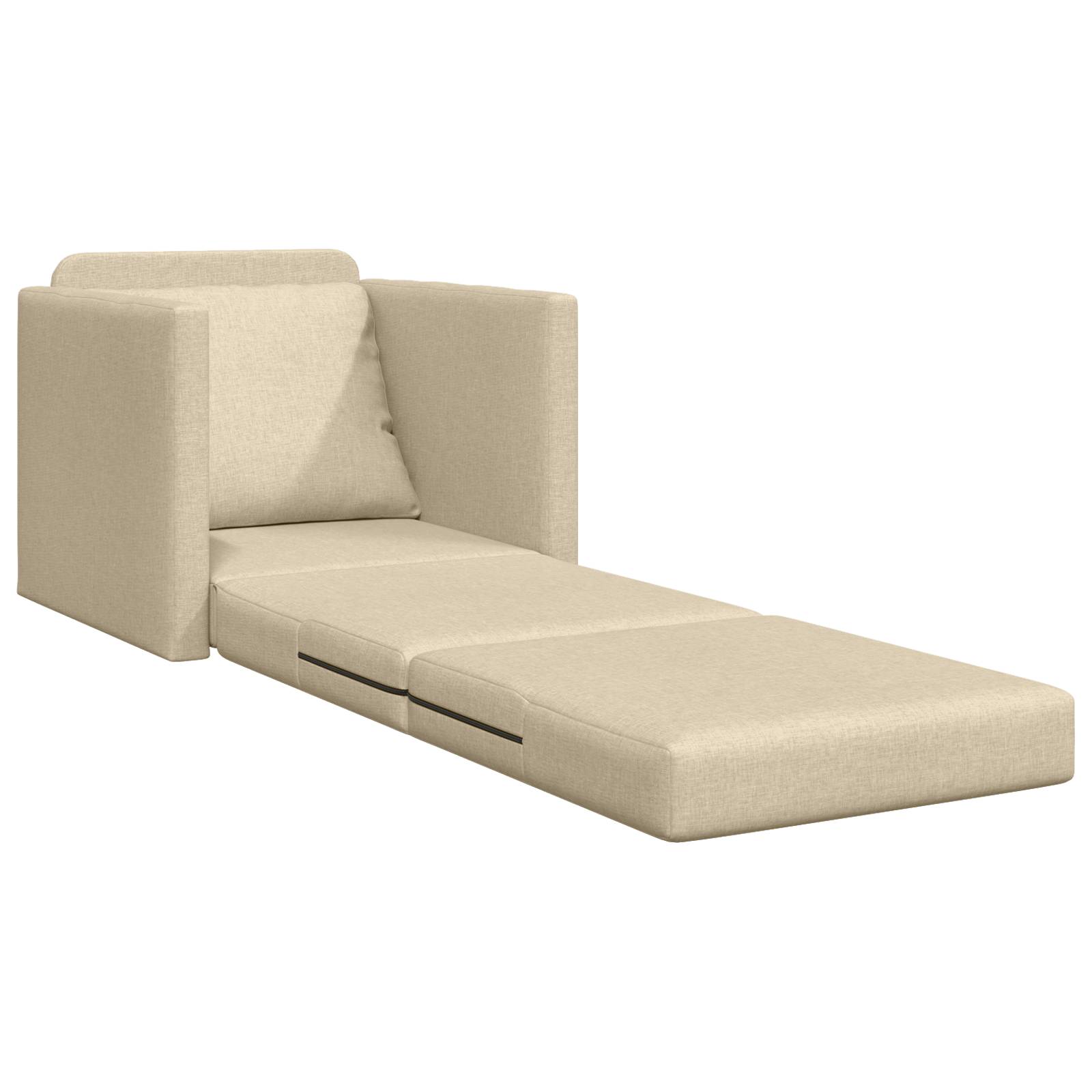 vidaXL Boden-Sofa-Bett 2-in-1 Creme 74x77x81 cm Stoff