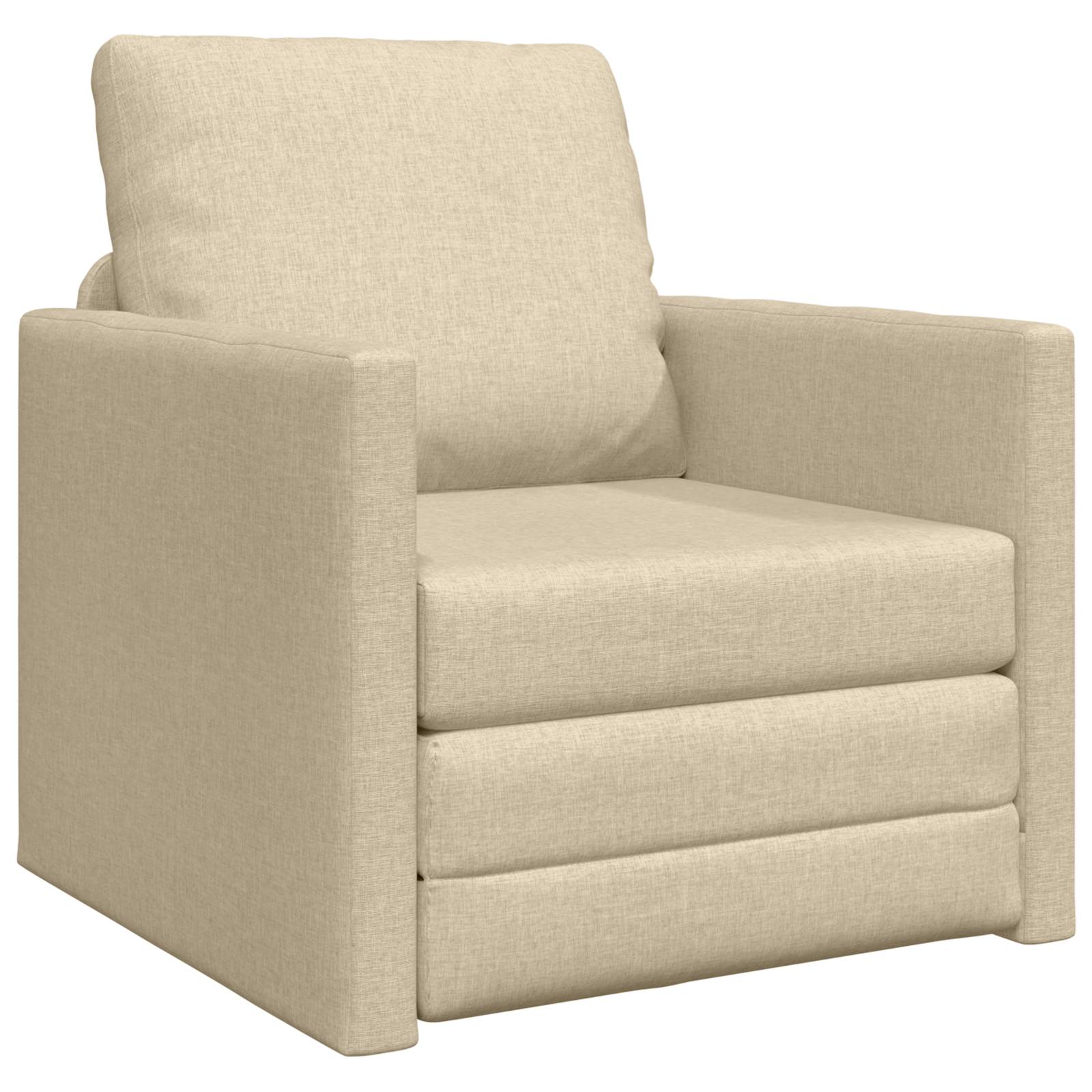 vidaXL Boden-Sofa-Bett 2-in-1 Creme 74x77x81 cm Stoff