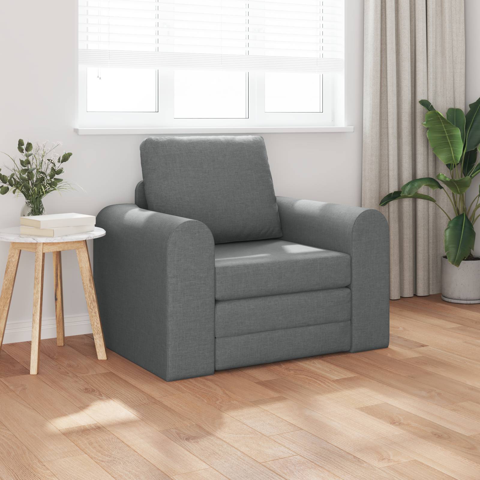 vidaXL Boden Sofa Bett 2-in-1 Dunkelgrau 98x71x83 cm Stoff