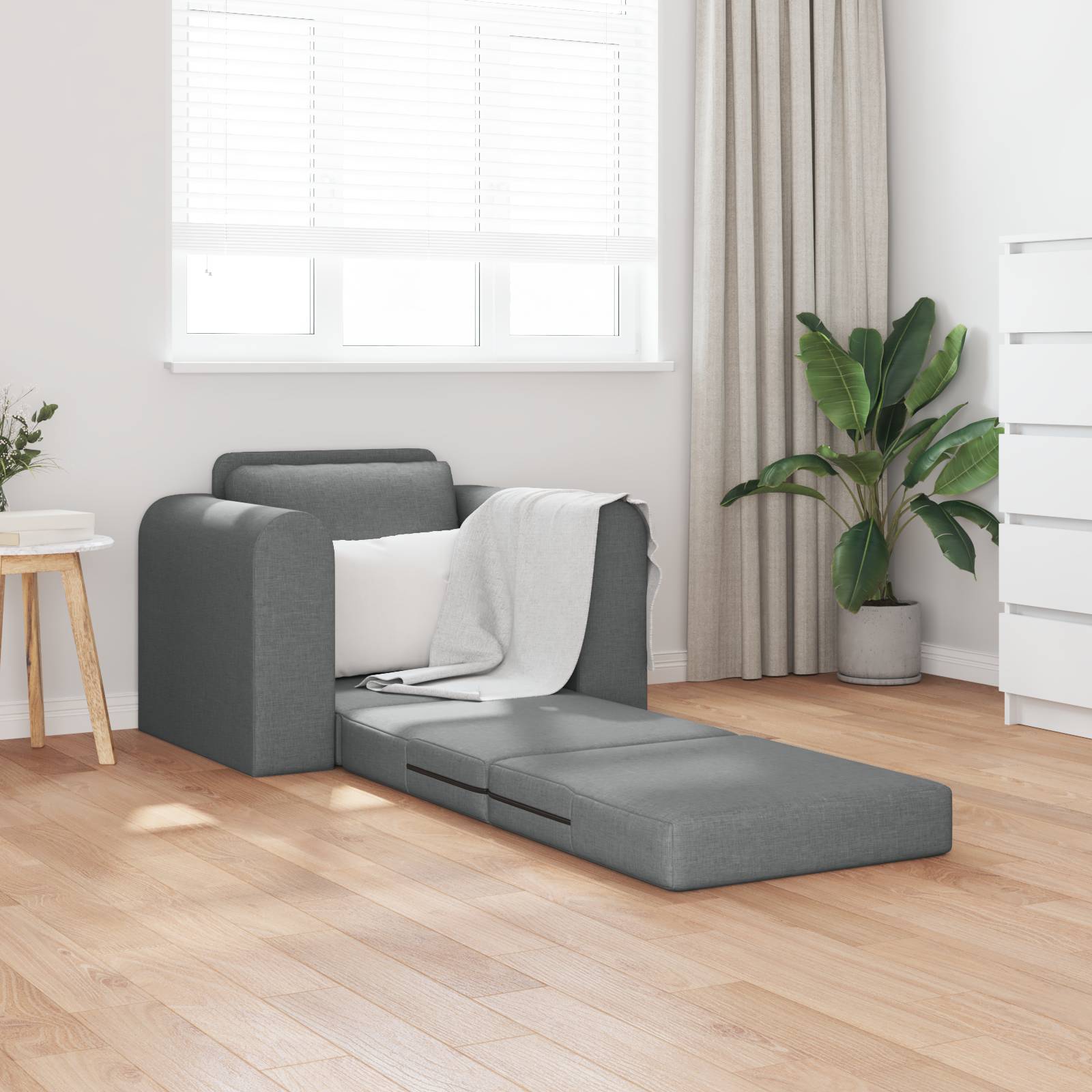 vidaXL Boden Sofa Bett 2-in-1 Dunkelgrau 98x71x83 cm Stoff