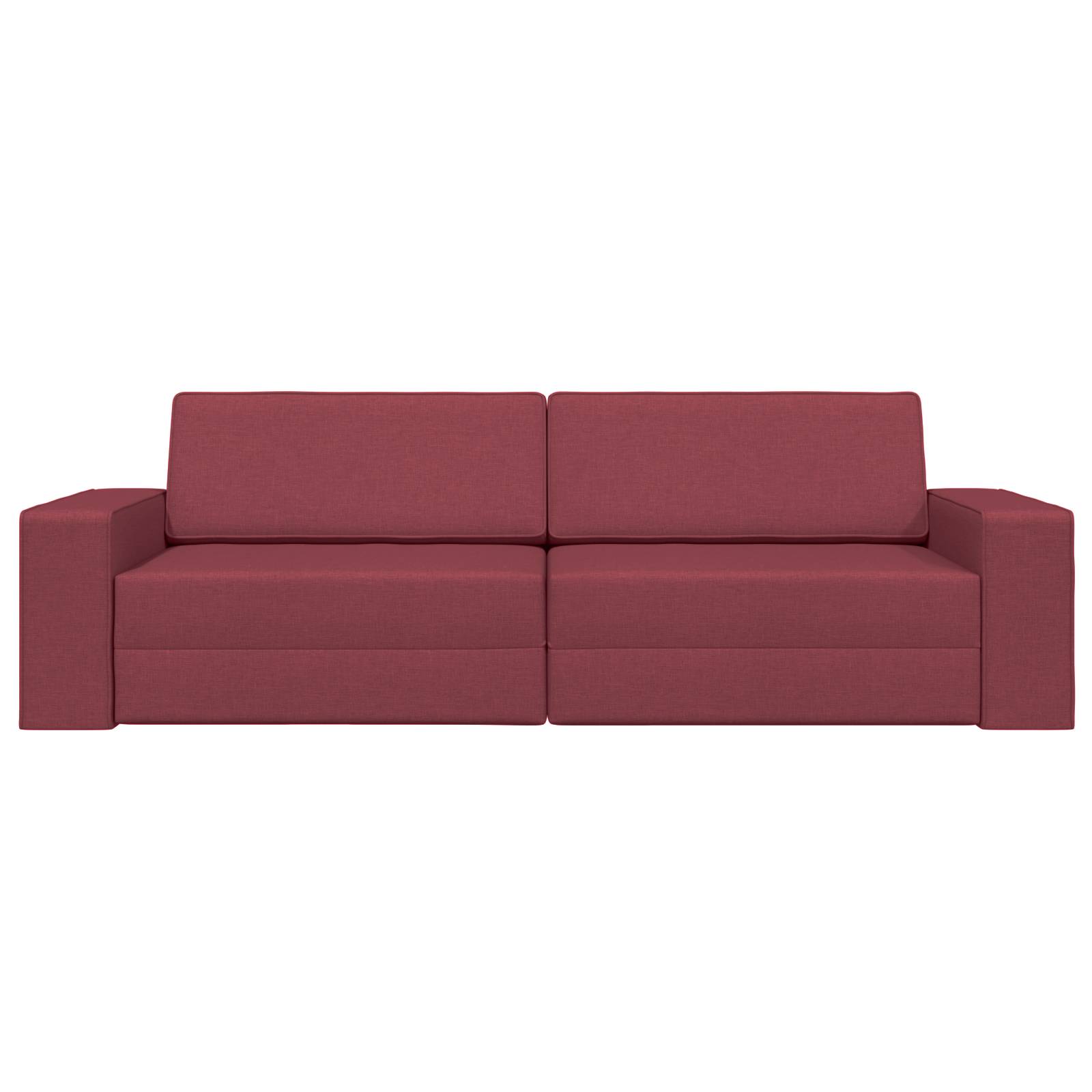 vidaXL Futon-Sofa-Bett 2-in-1 Burgunderrot 245x150x60.5 cm Stoff