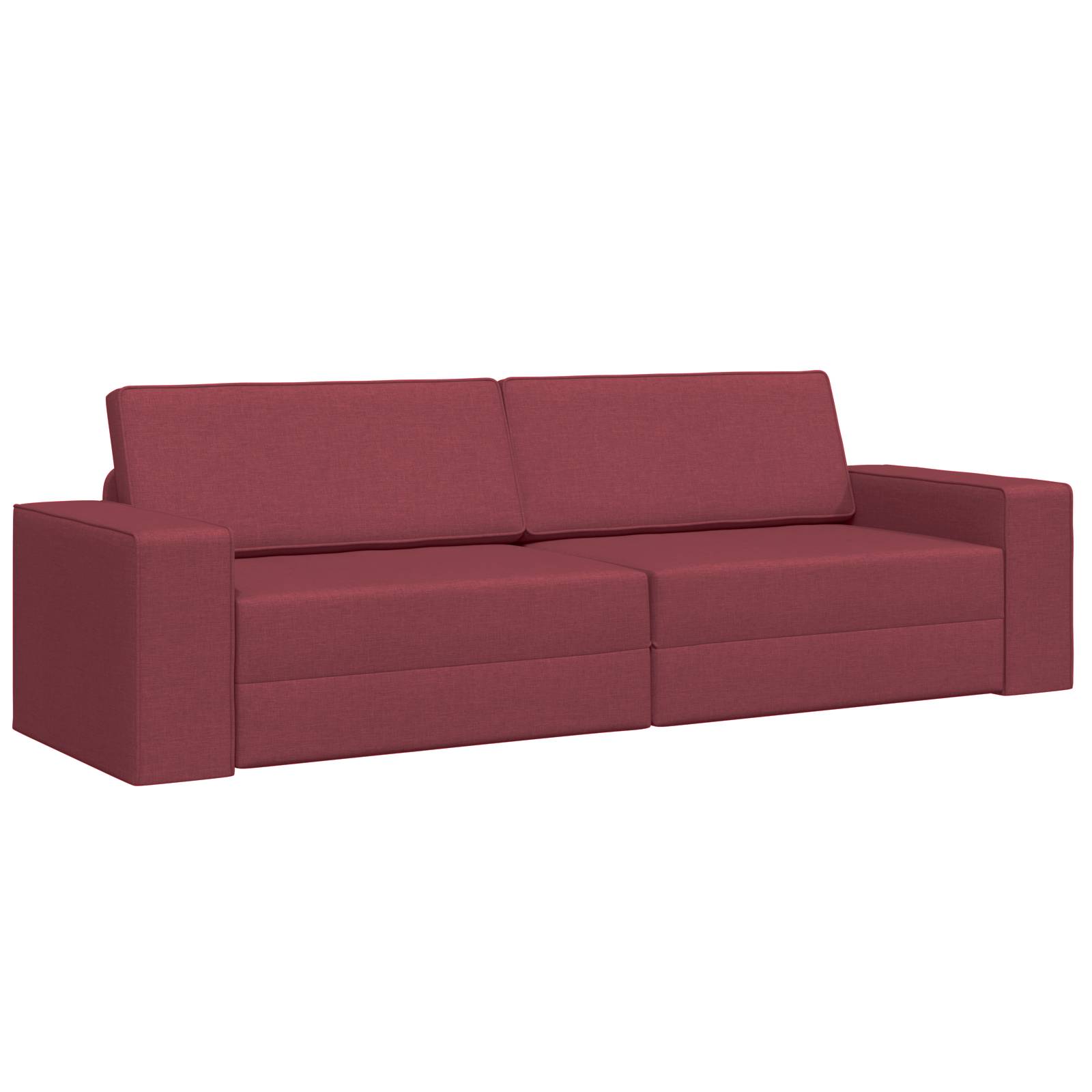 vidaXL Futon-Sofa-Bett 2-in-1 Burgunderrot 245x150x60.5 cm Stoff