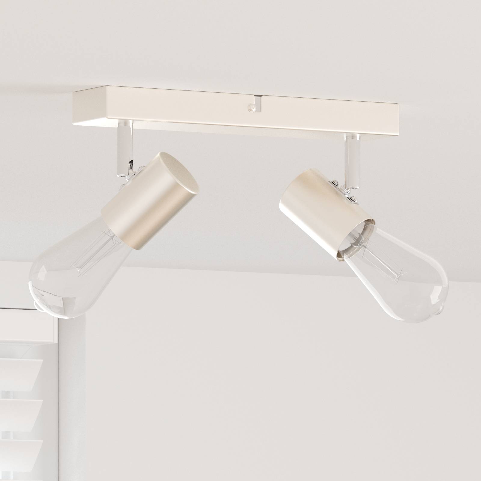 vidaXL Deckenstrahler 2 Wege verstellbar gebürsteter Nickel E27