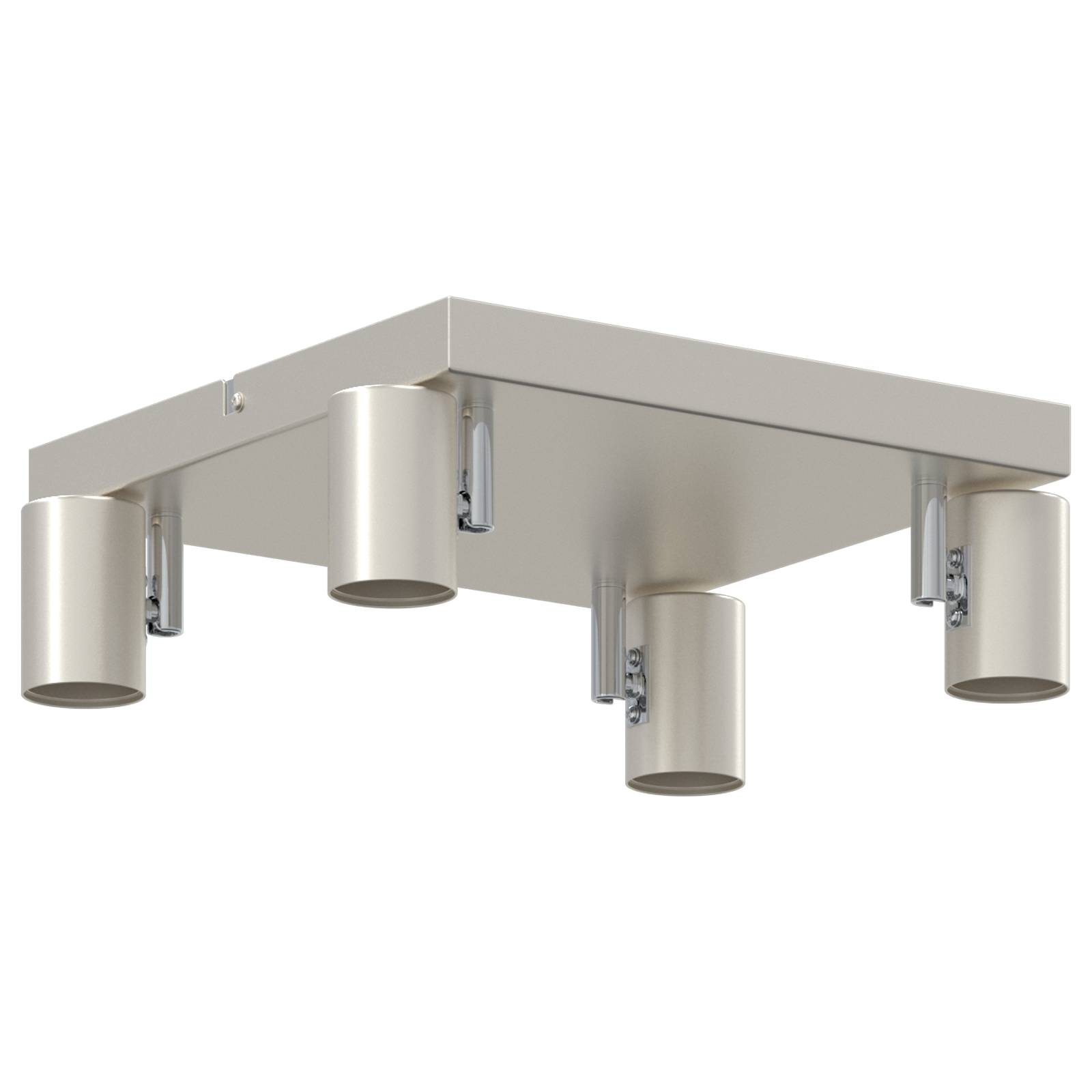 vidaXL Deckenstrahler 4-Wege verstellbar gebürsteter Nickel E27