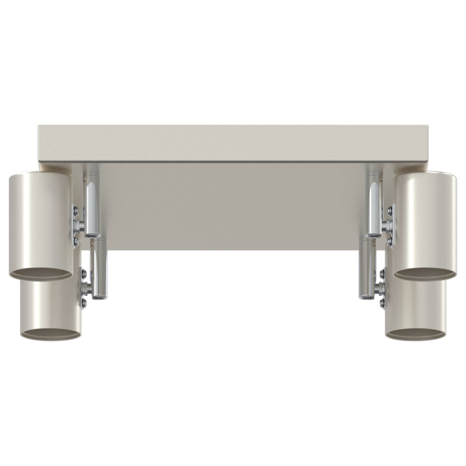vidaXL Deckenstrahler 4-Wege verstellbar gebürsteter Nickel E27