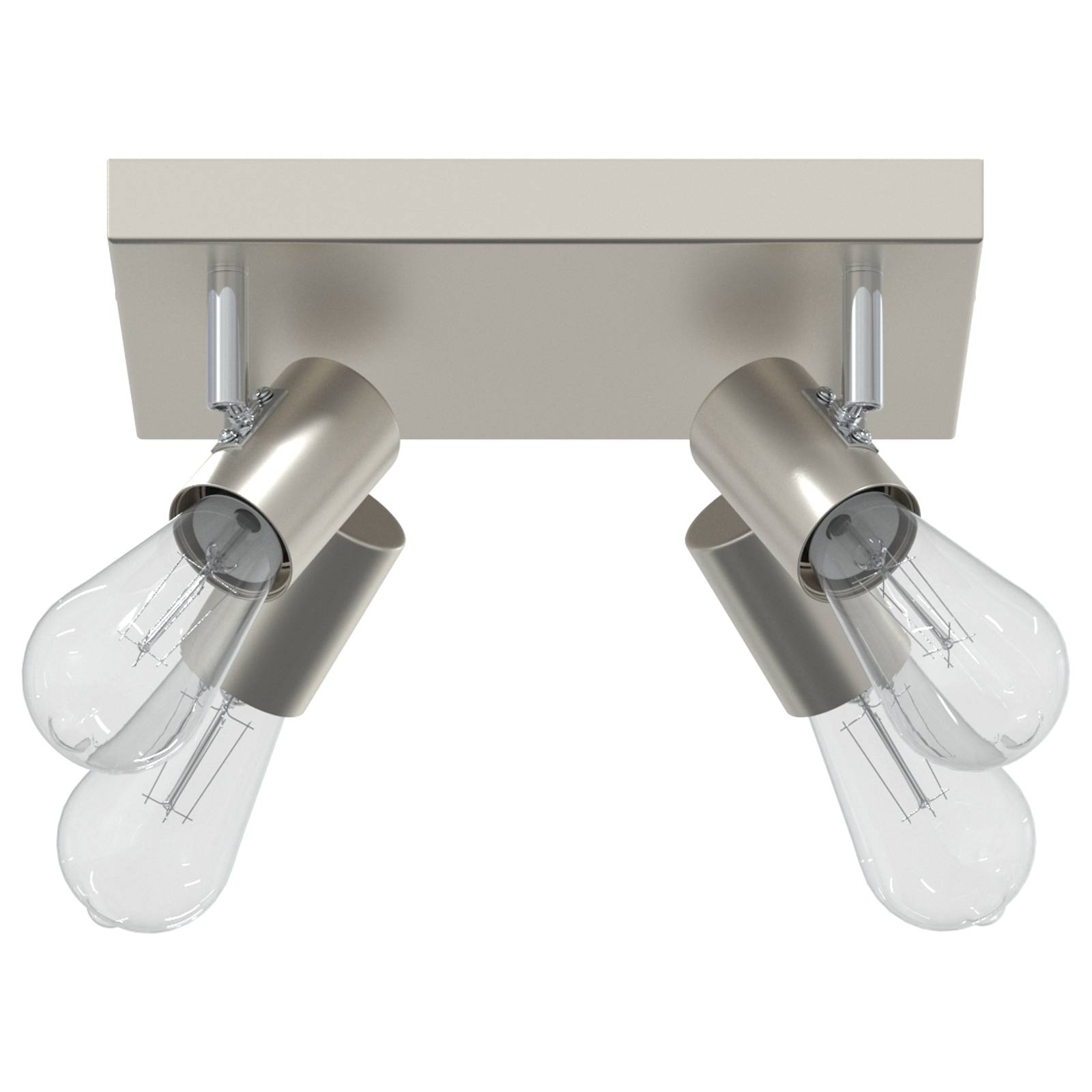 vidaXL Deckenstrahler 4-Wege verstellbar gebürsteter Nickel E27