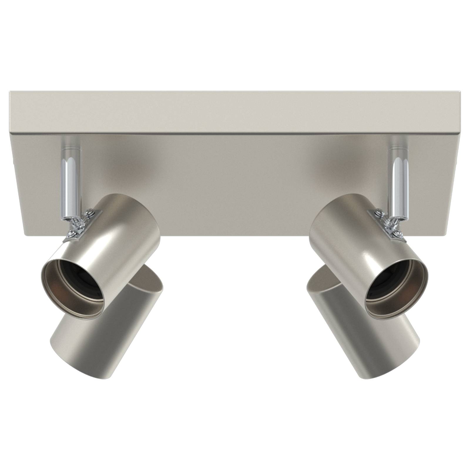 vidaXL Deckenstrahler 4-Wege verstellbar gebürsteter Nickel E27