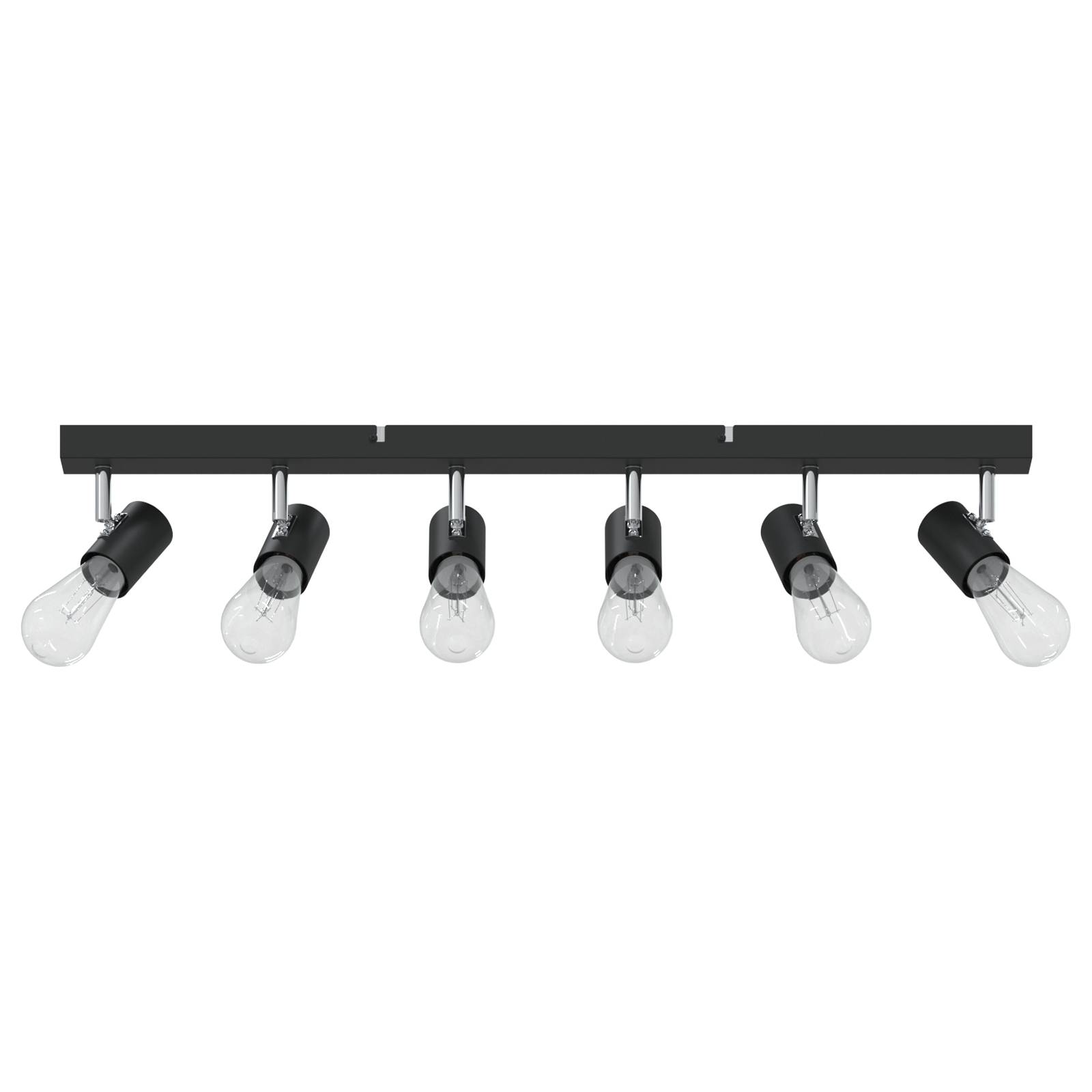 vidaXL Deckenstrahler 6-Wege verstellbar Schwarz E27