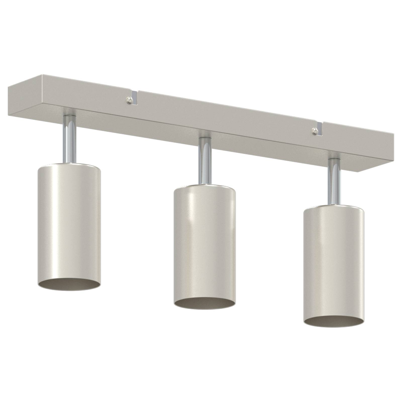 vidaXL Deckenstrahler 3-Flammig Verstellbar Gebürsteter Nickel GU10